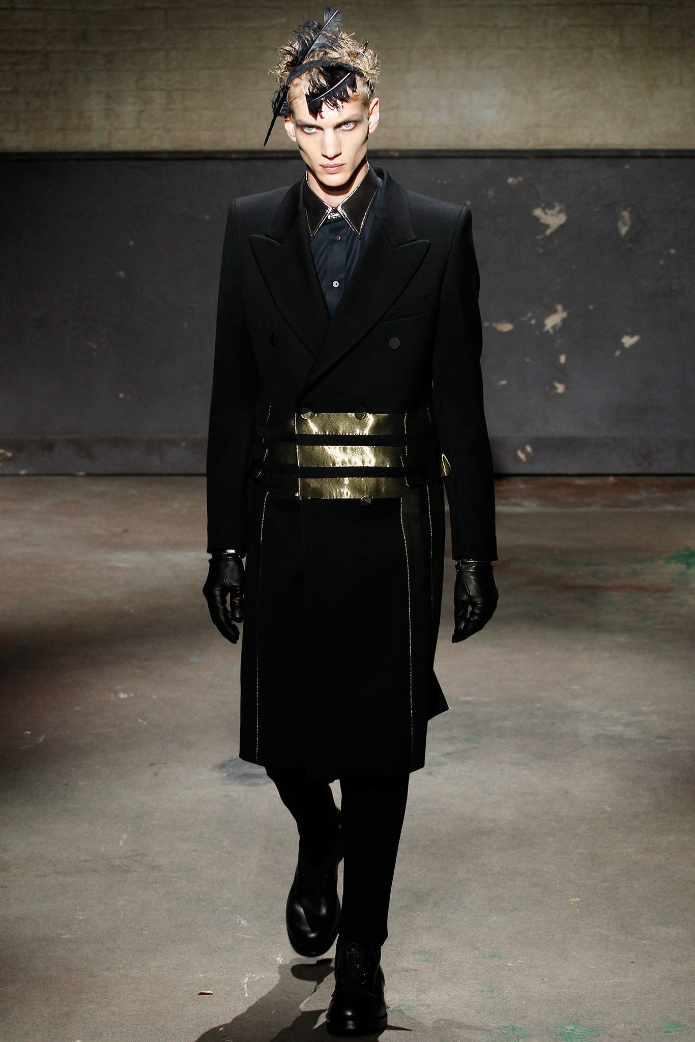 black fitted coat with shirt