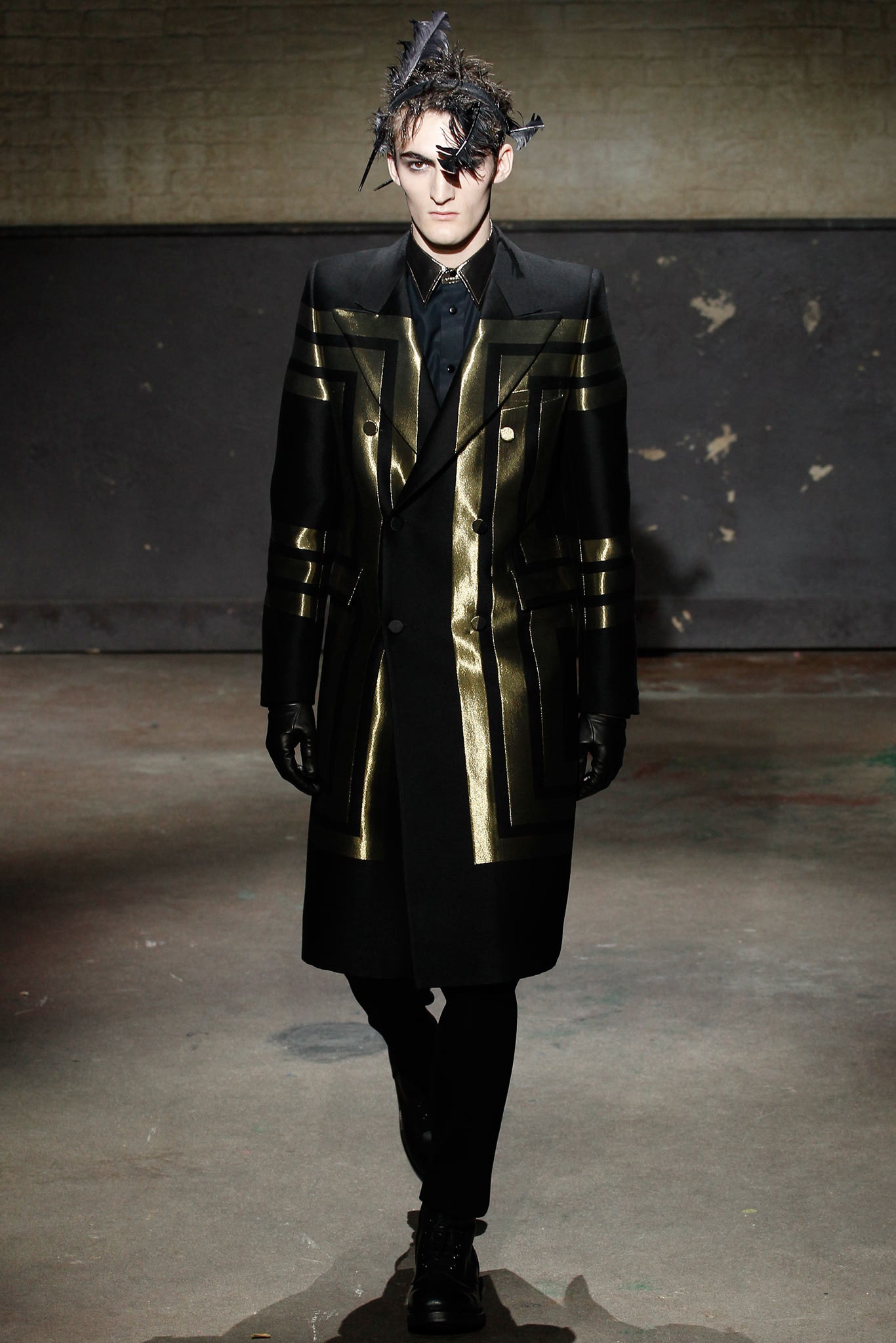 black wool structured coat