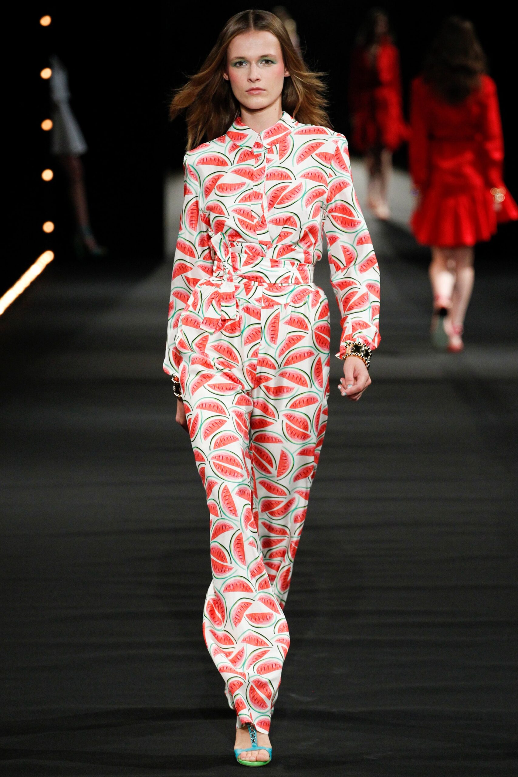 printed fitted jumpsuit