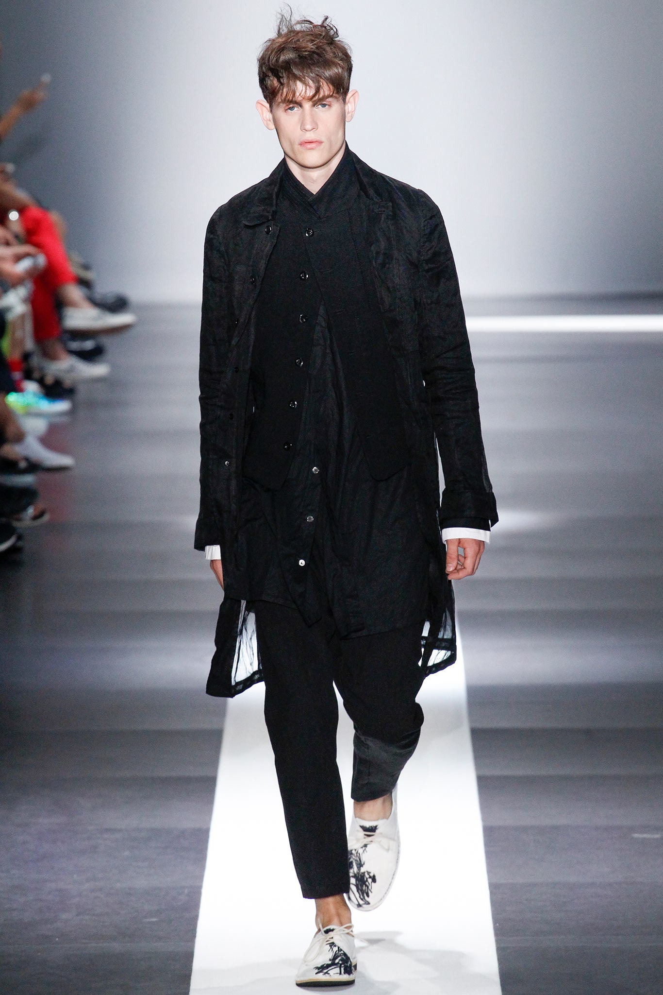 black coat with slim pants