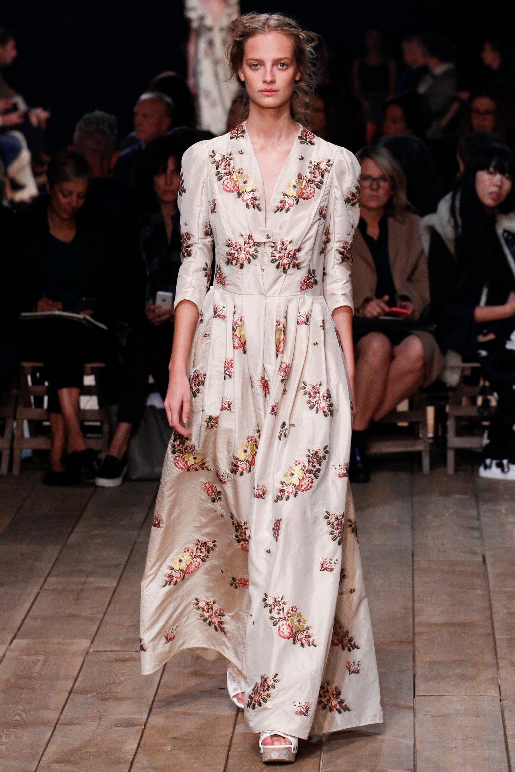 beige silk embroidered maxi dress