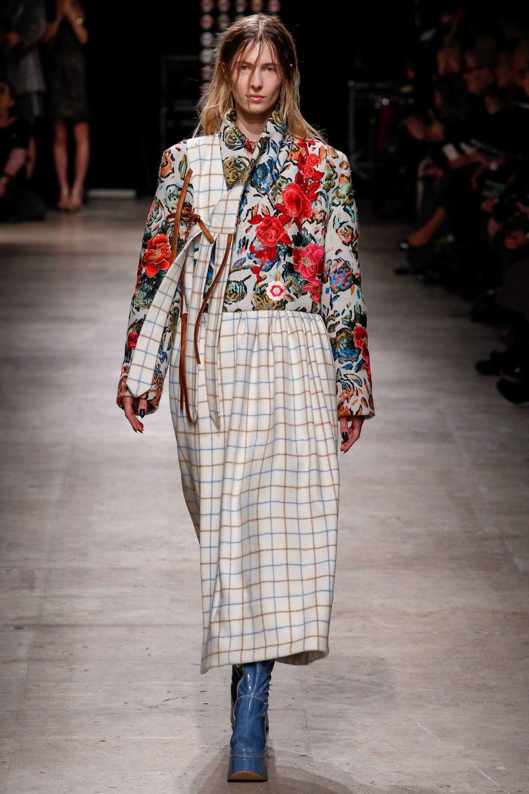 white cotton long-sleeve collared relaxed embroidered layered coat
