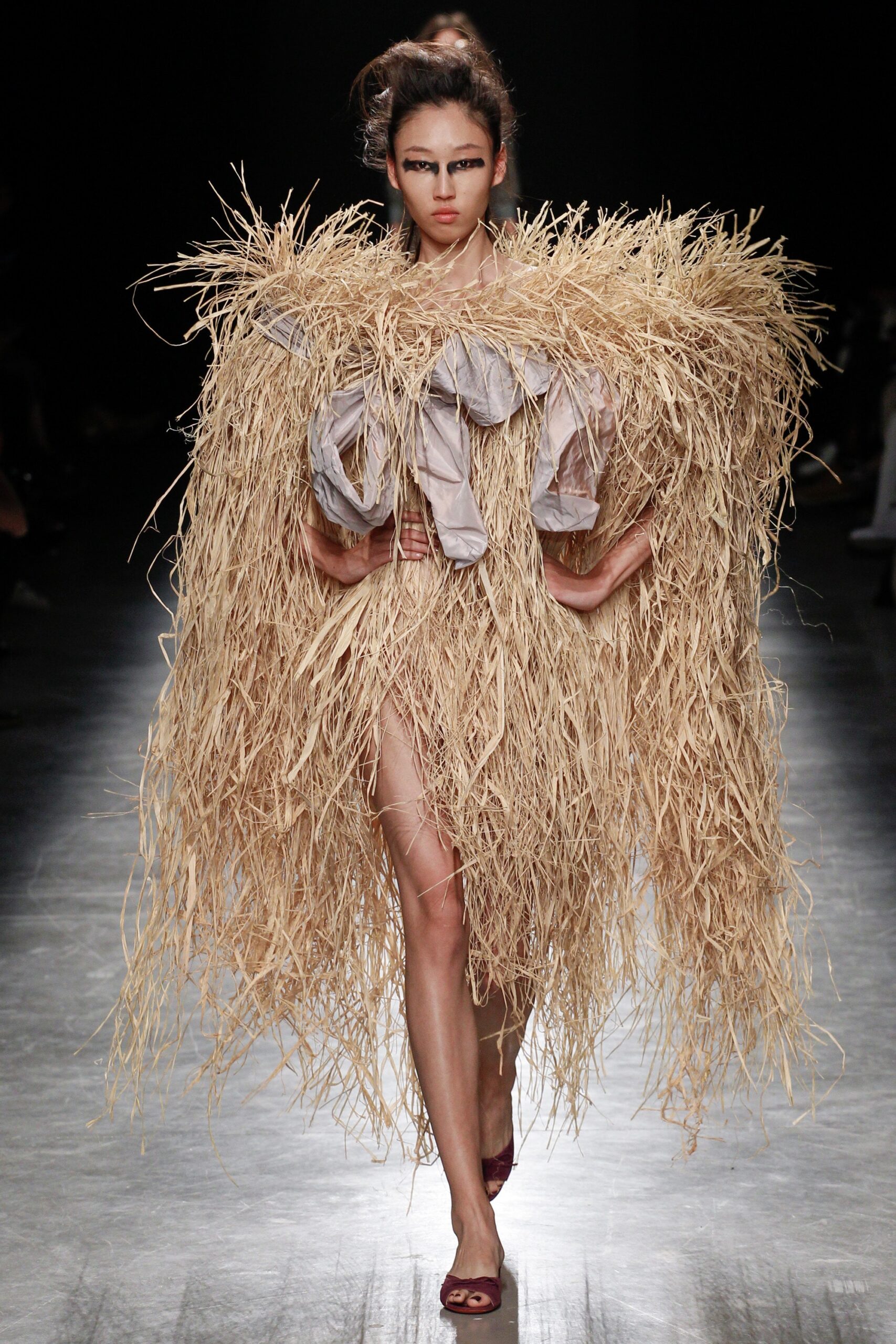 beige layered sleeveless dress