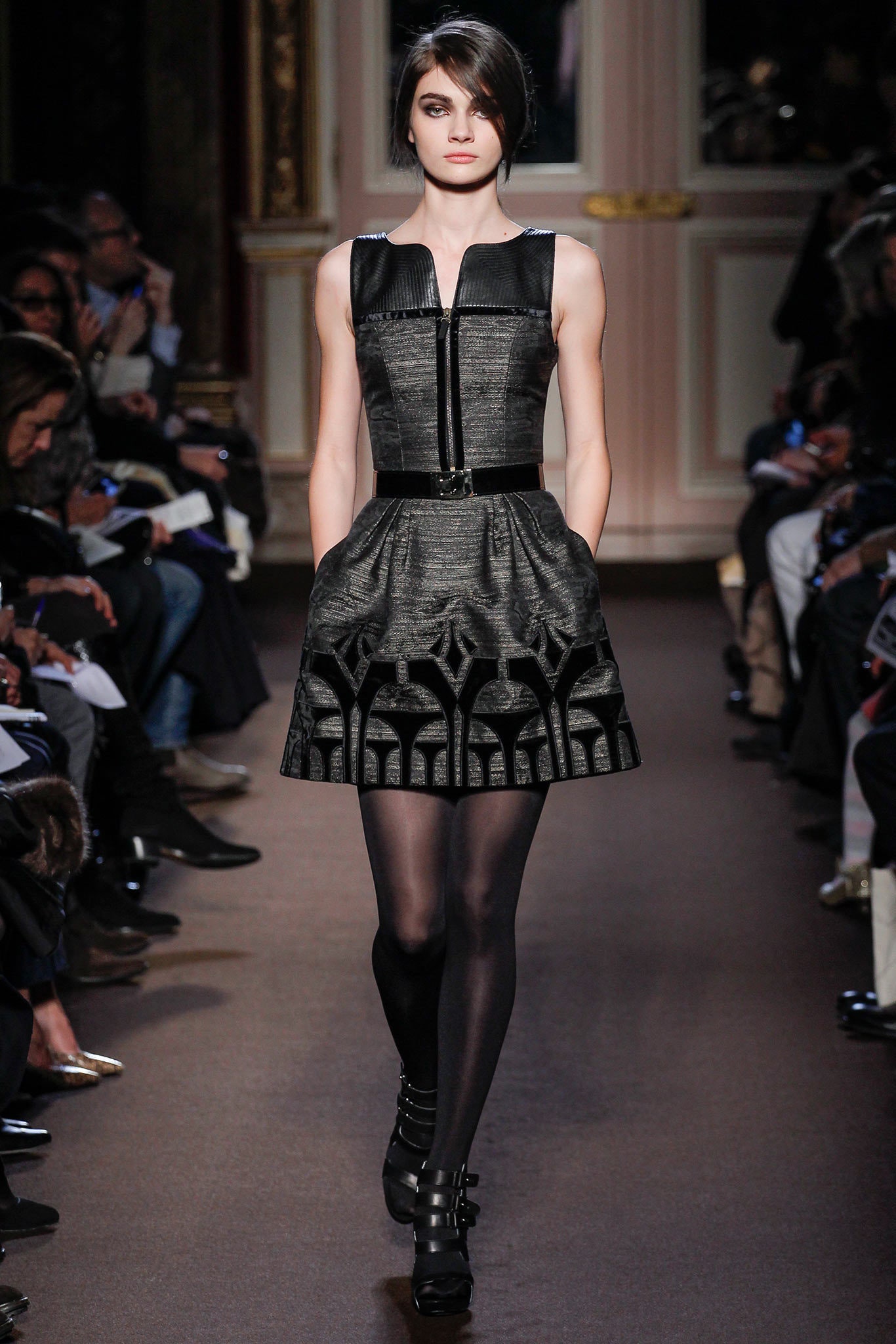 black silk sleeveless dress