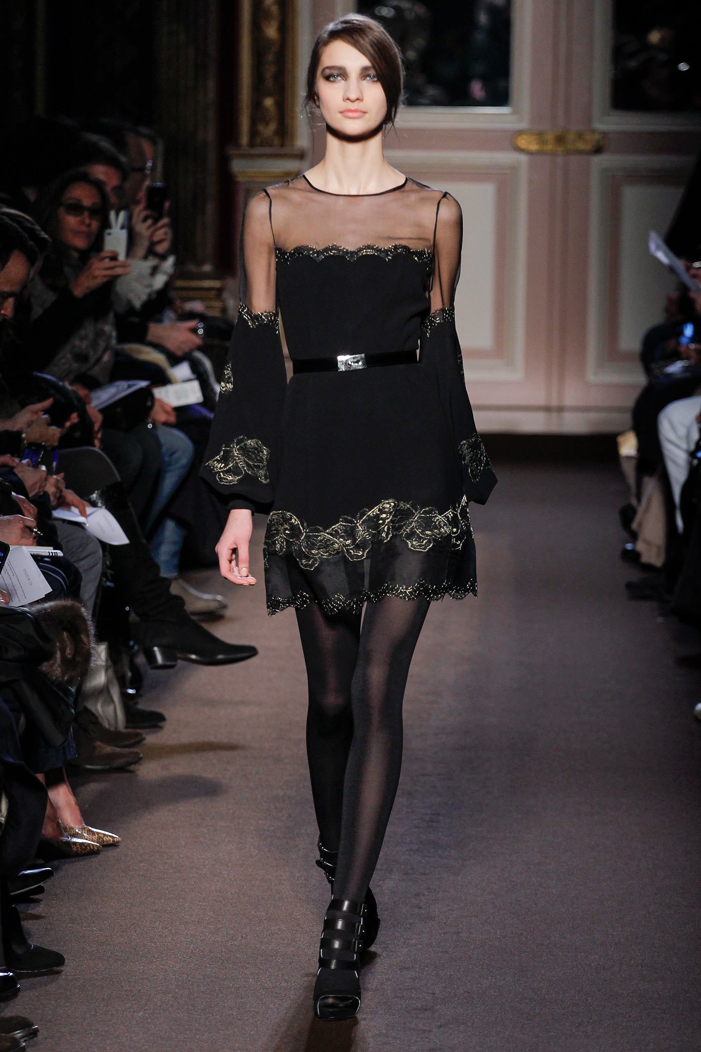 black silk mini dress