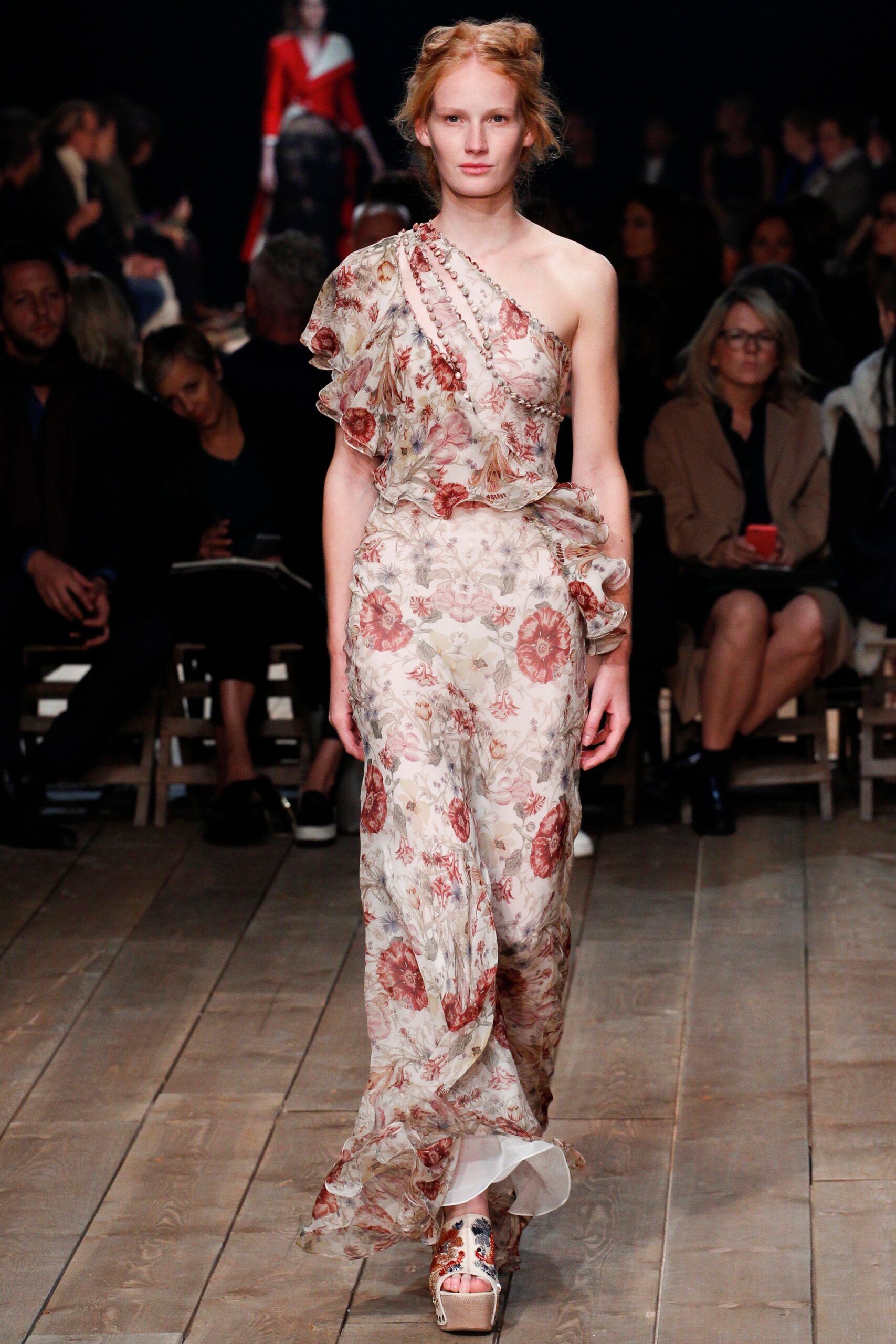 floral off-shoulder maxi gown