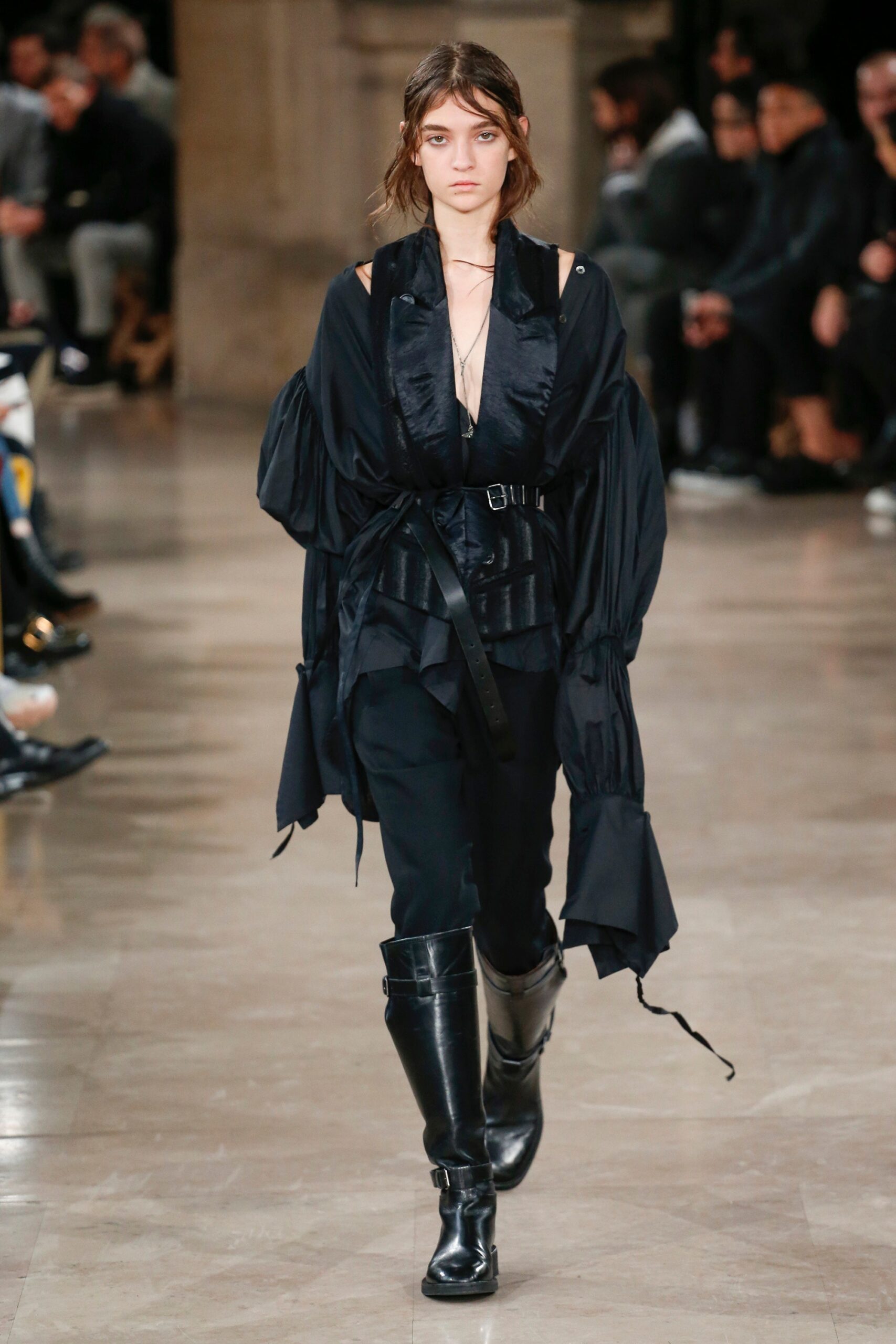 black silk relaxed blouse with pants