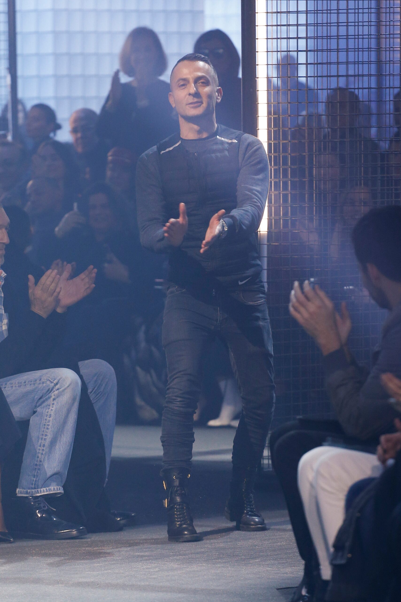 black leather zippered boots