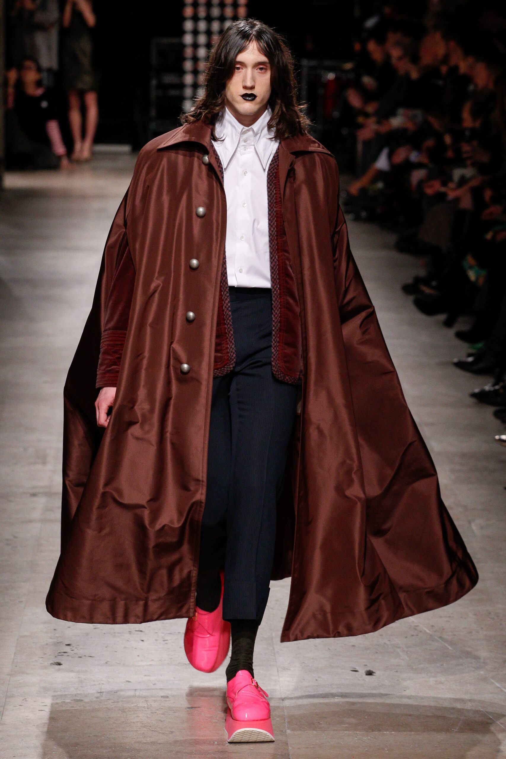black wool tailored high-waisted straight-leg pants