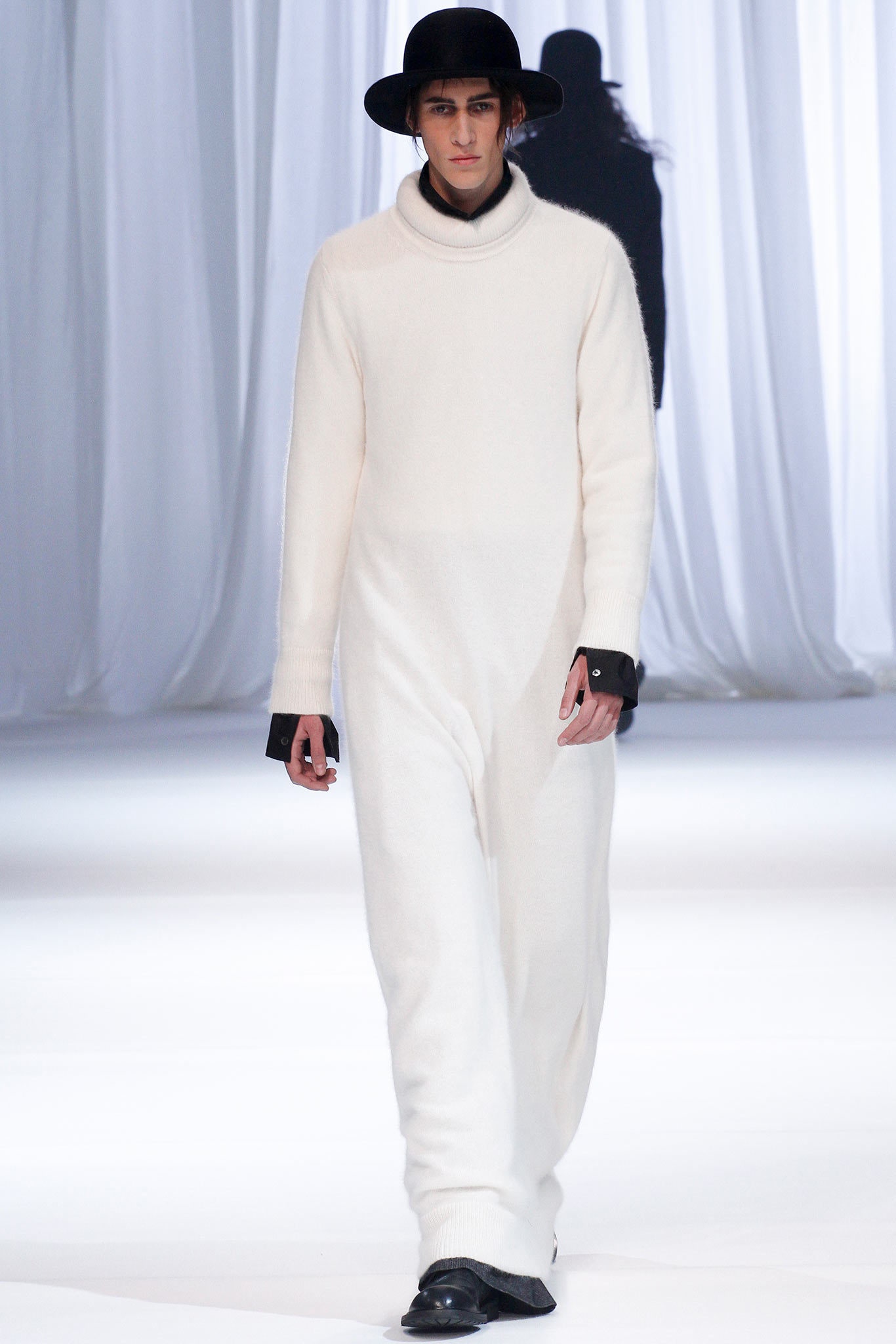 white relaxed wool jumpsuit