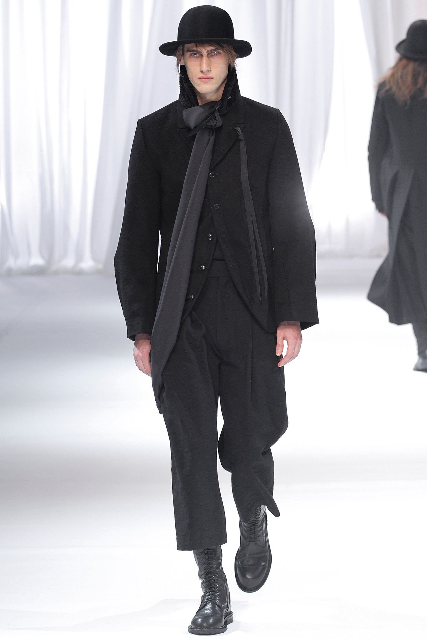 black wool coat and pants