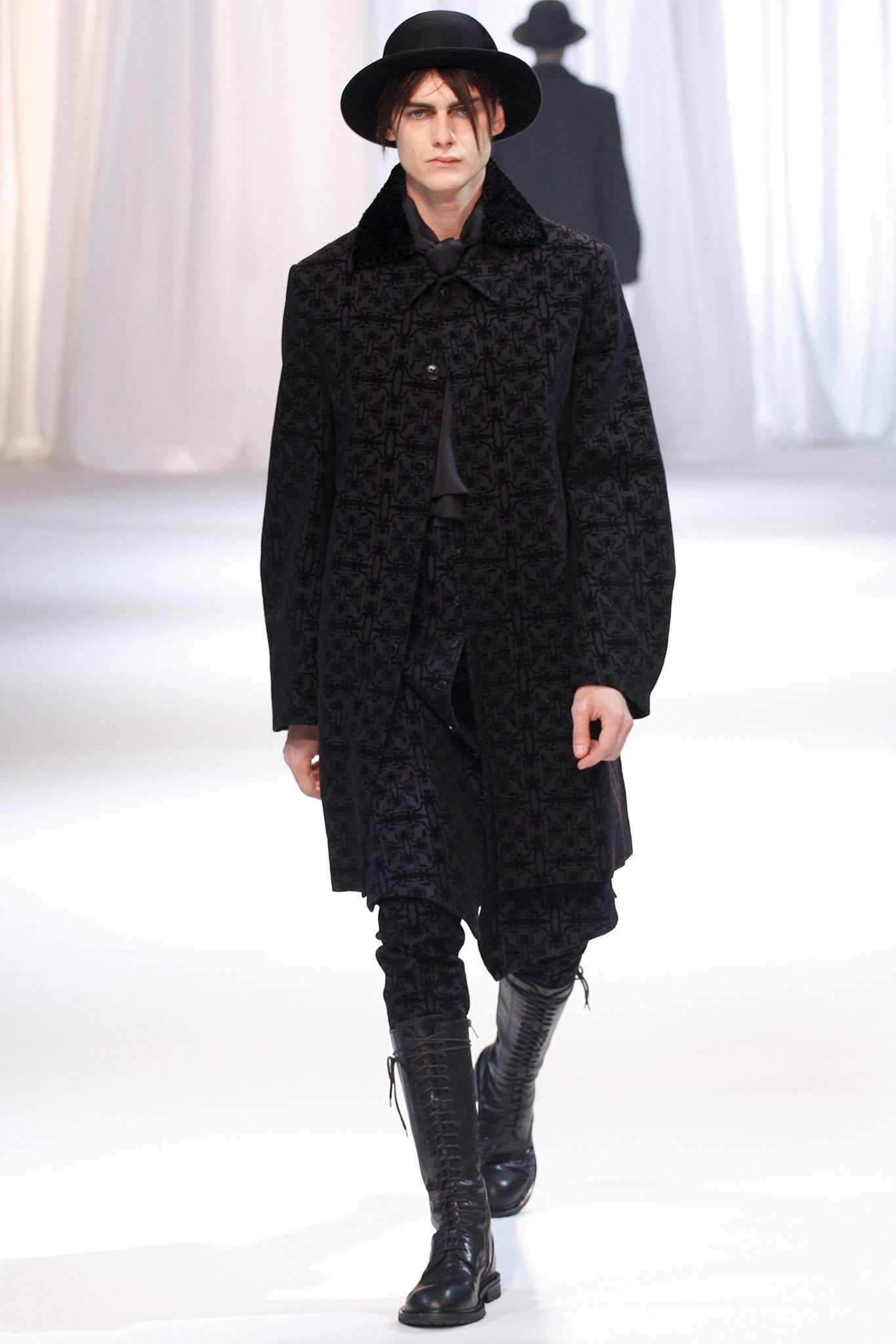 black wool coat with boots