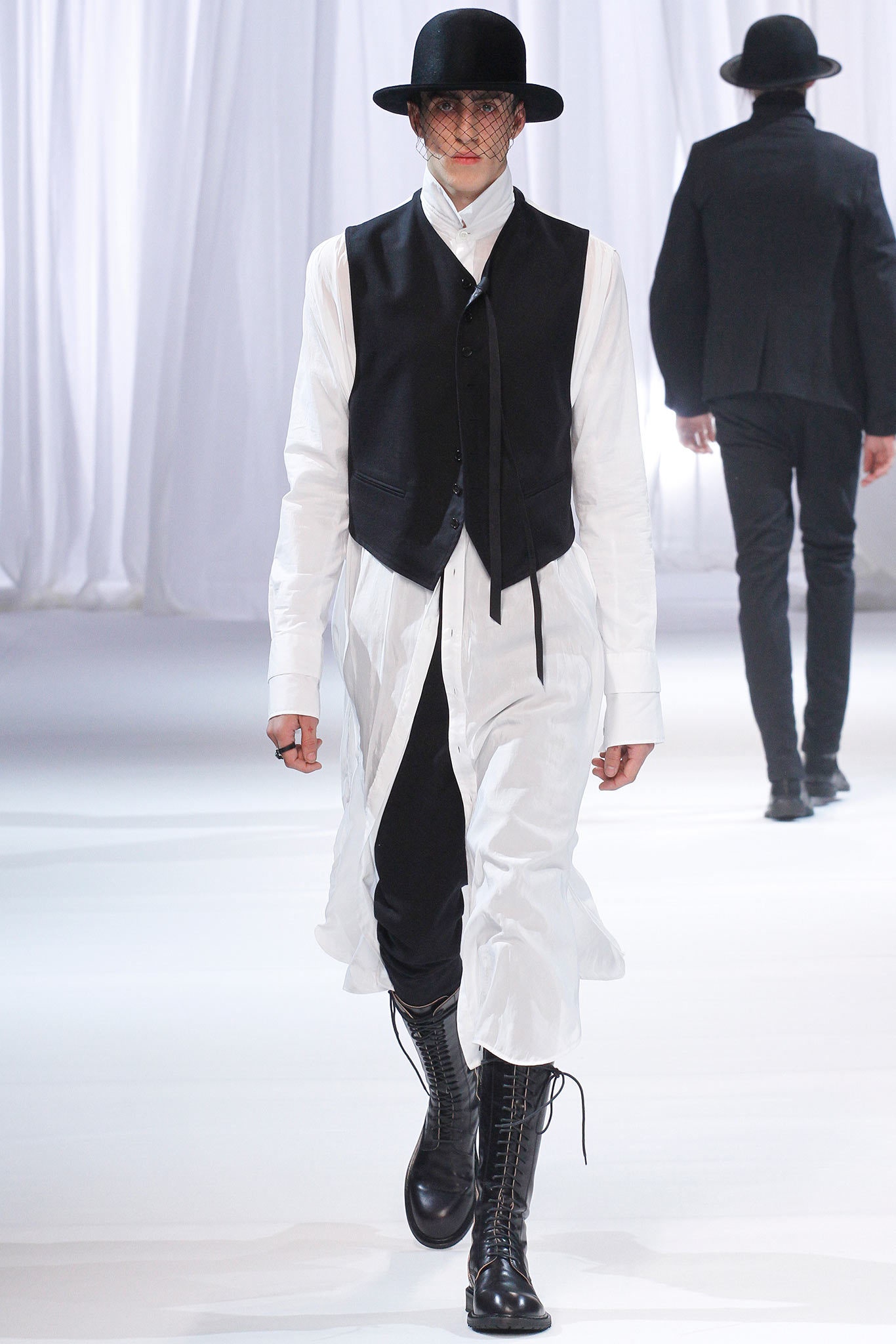 black vest white shirt outfit