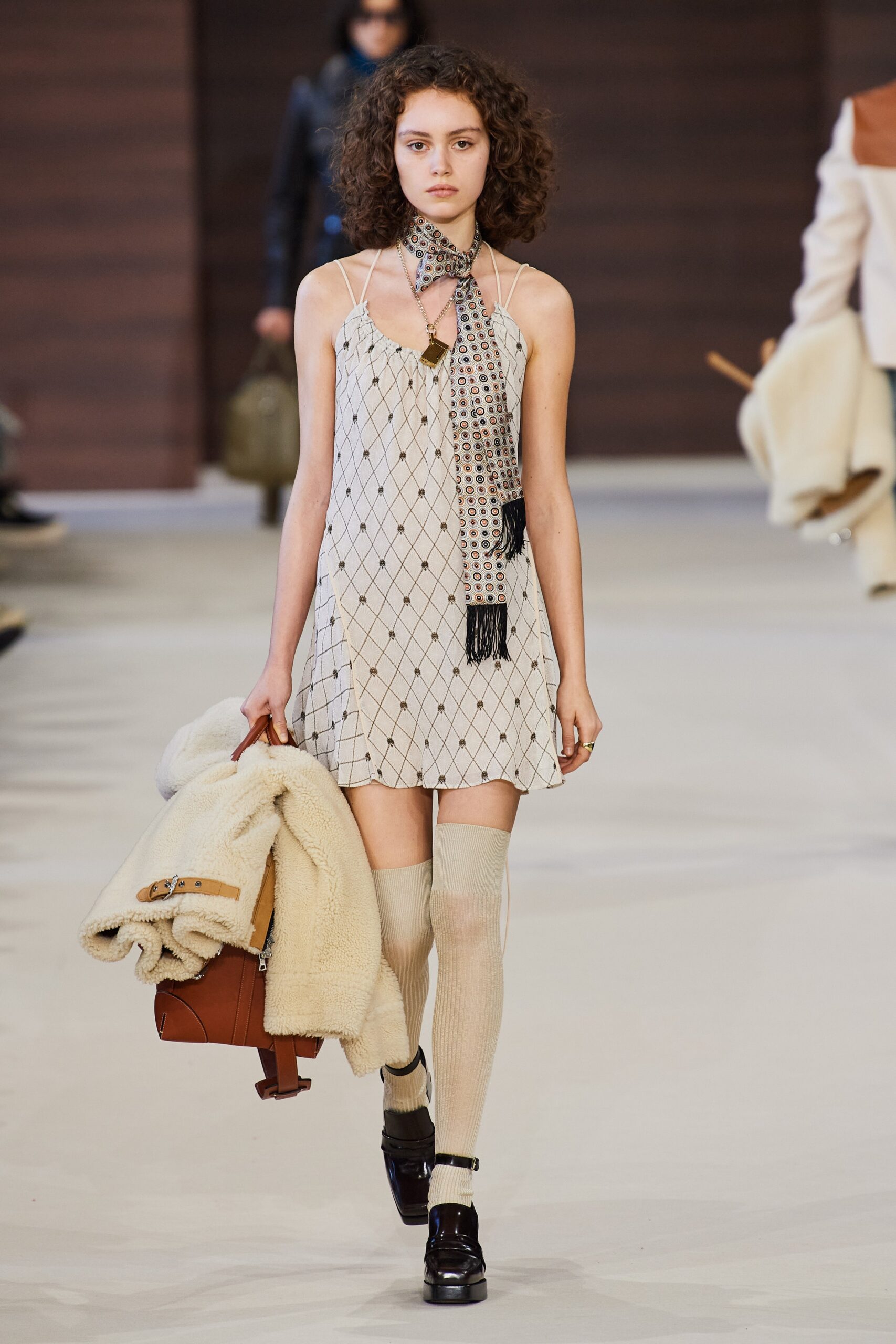beige wool relaxed layered coat
