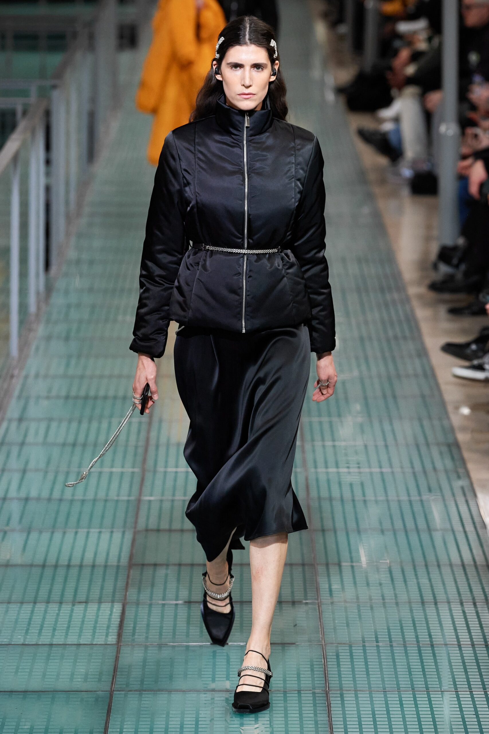 black fitted jacket and dress