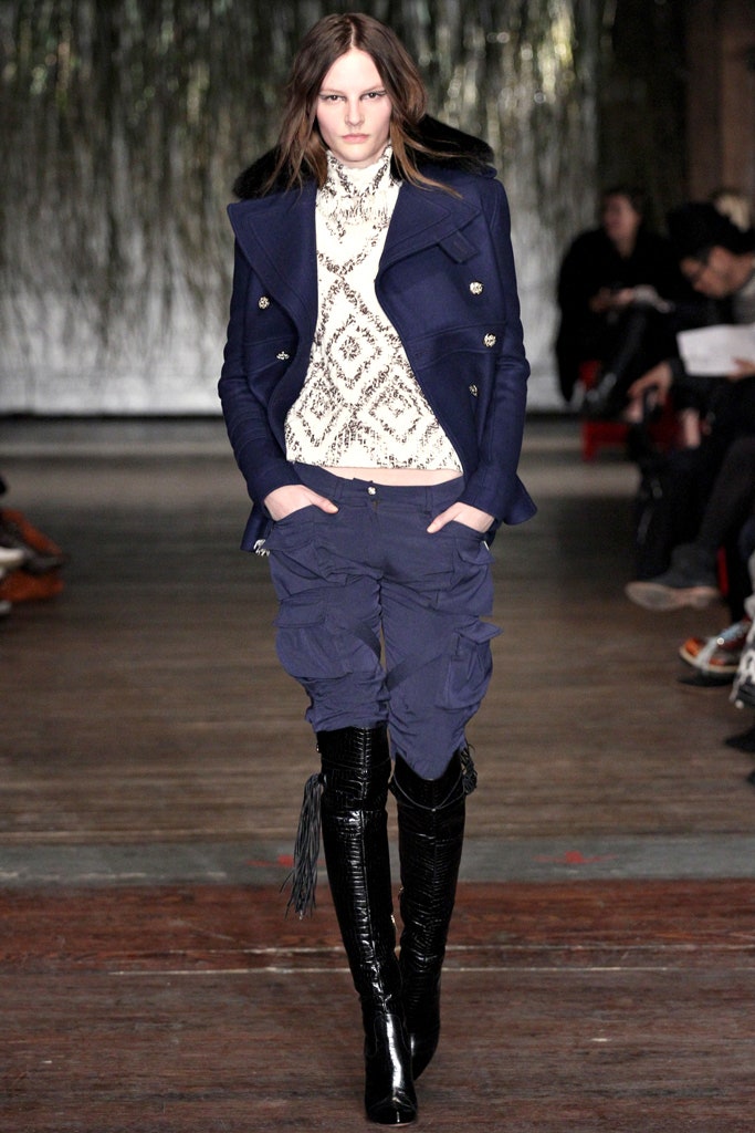 navy tailored jacket with embroidered top