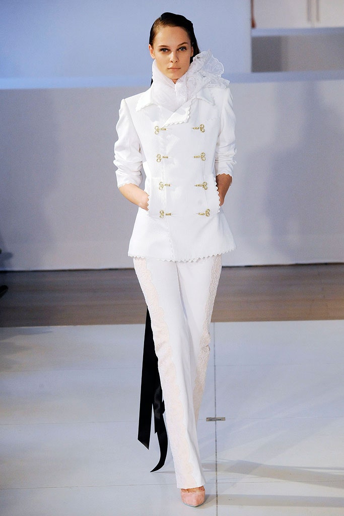 white tailored blazer and pants
