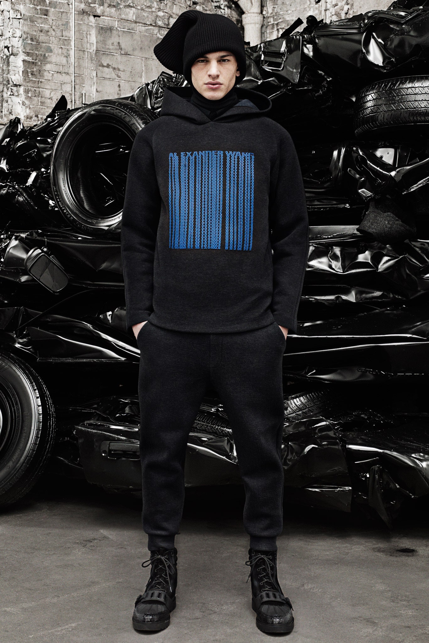 black relaxed hoodie and pants