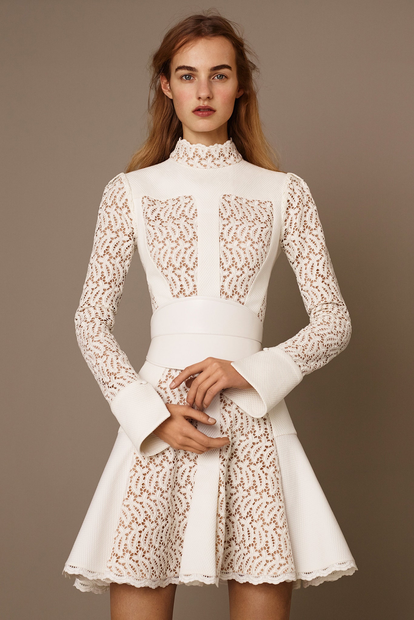 white lace fitted mini dress