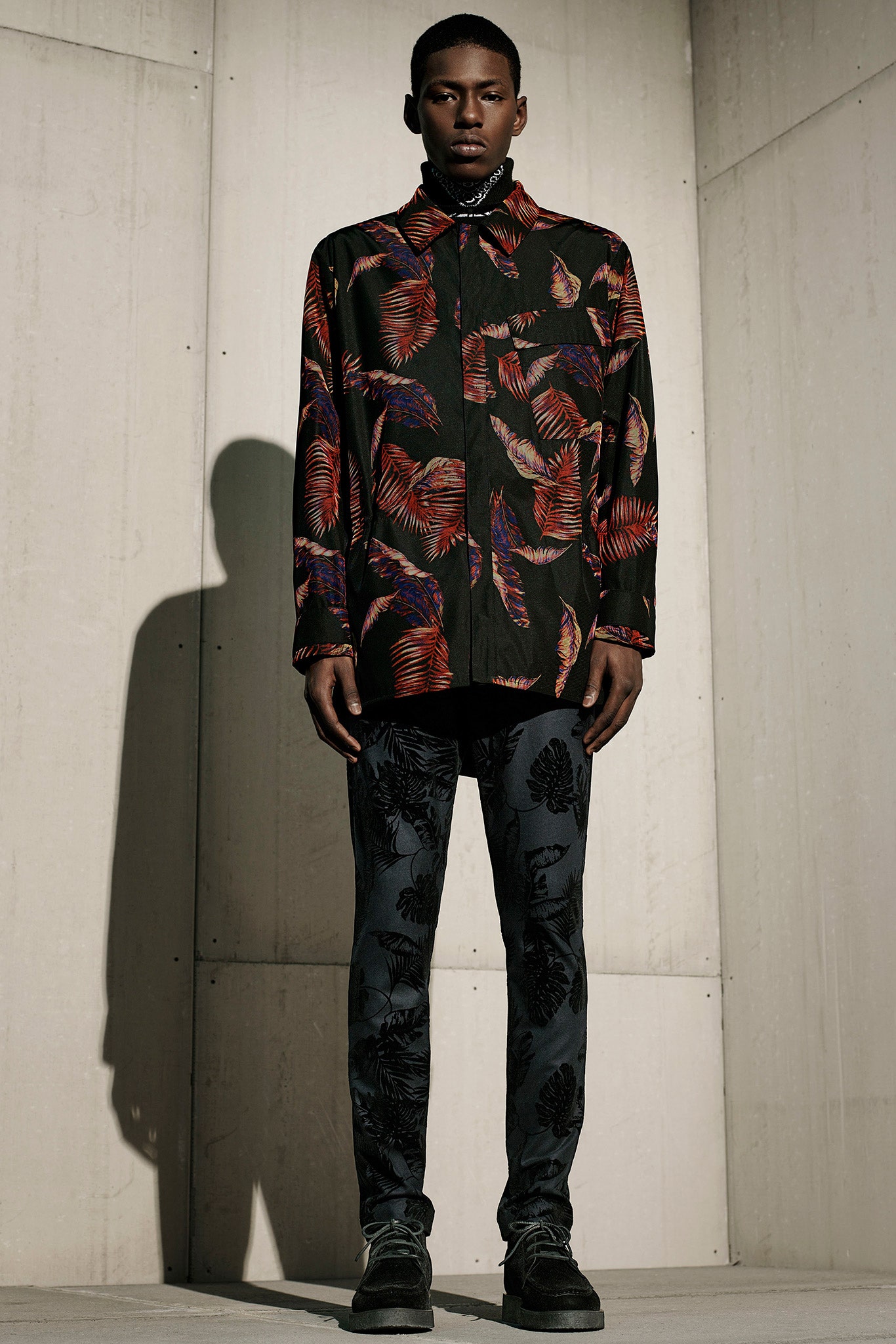 printed black shirt and pants