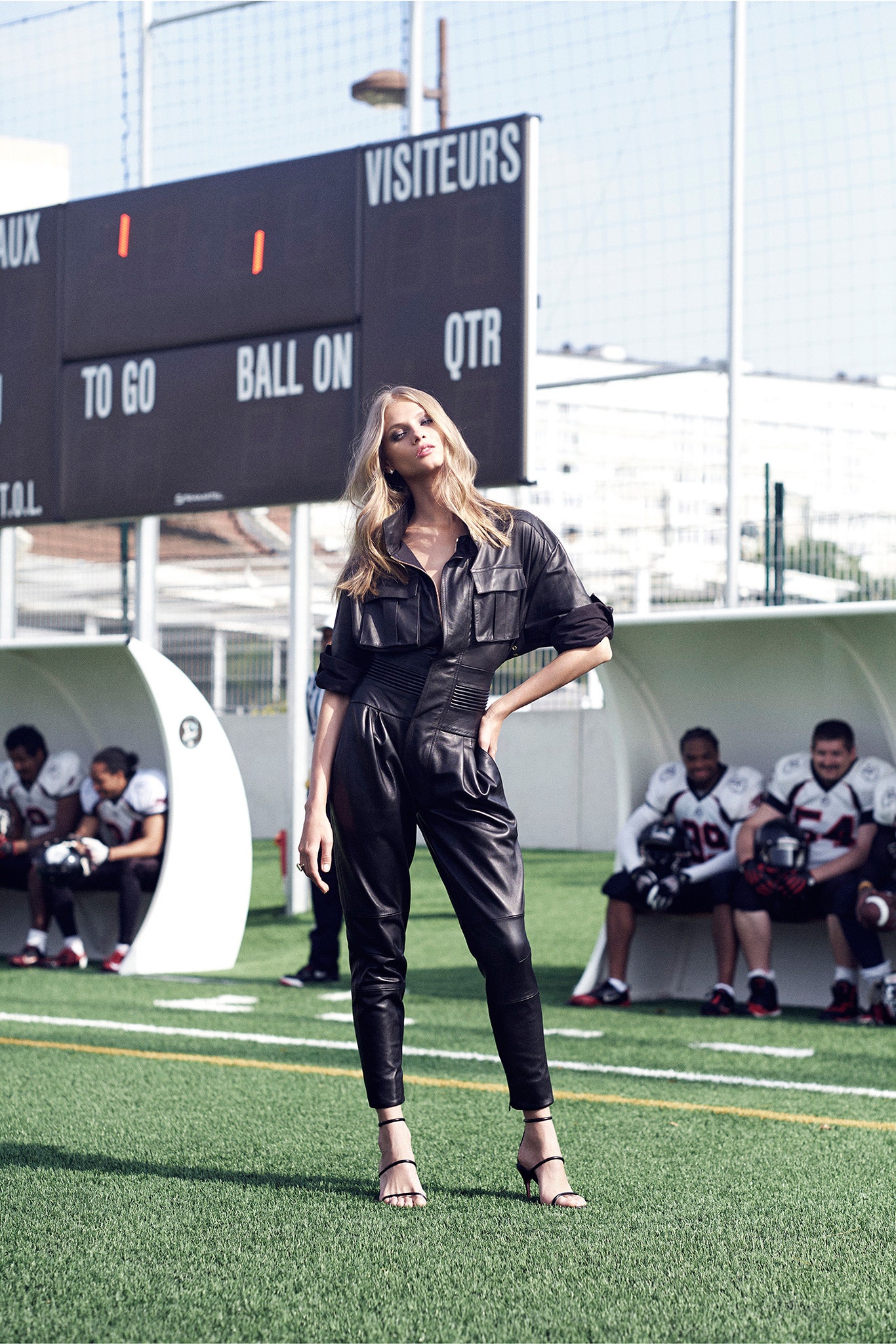 black leather fitted jumpsuit