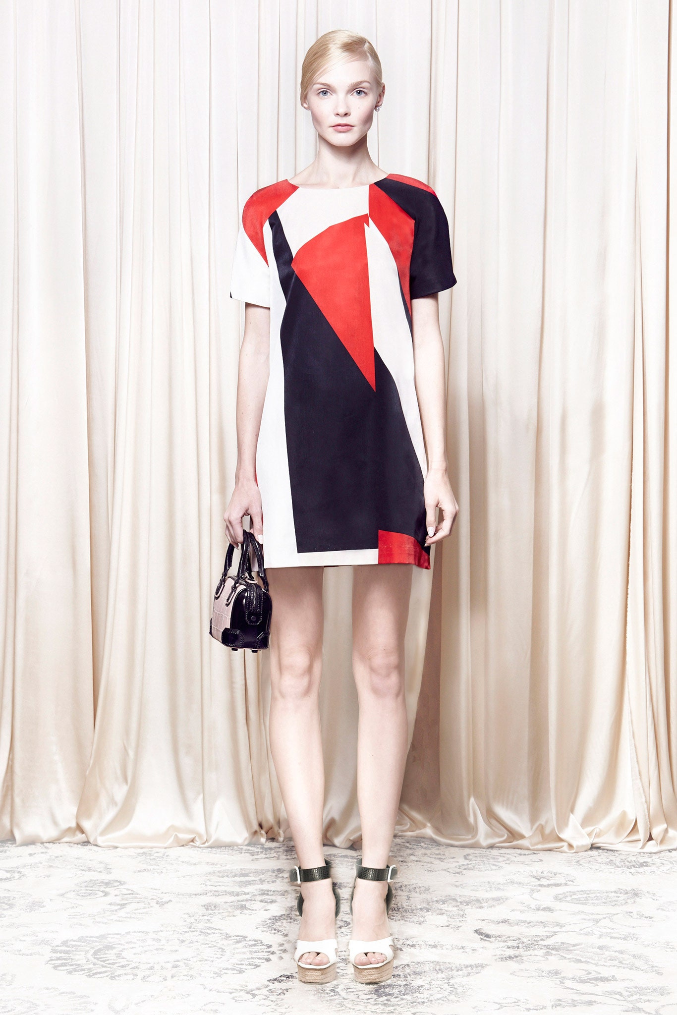 color-blocked mini dress
