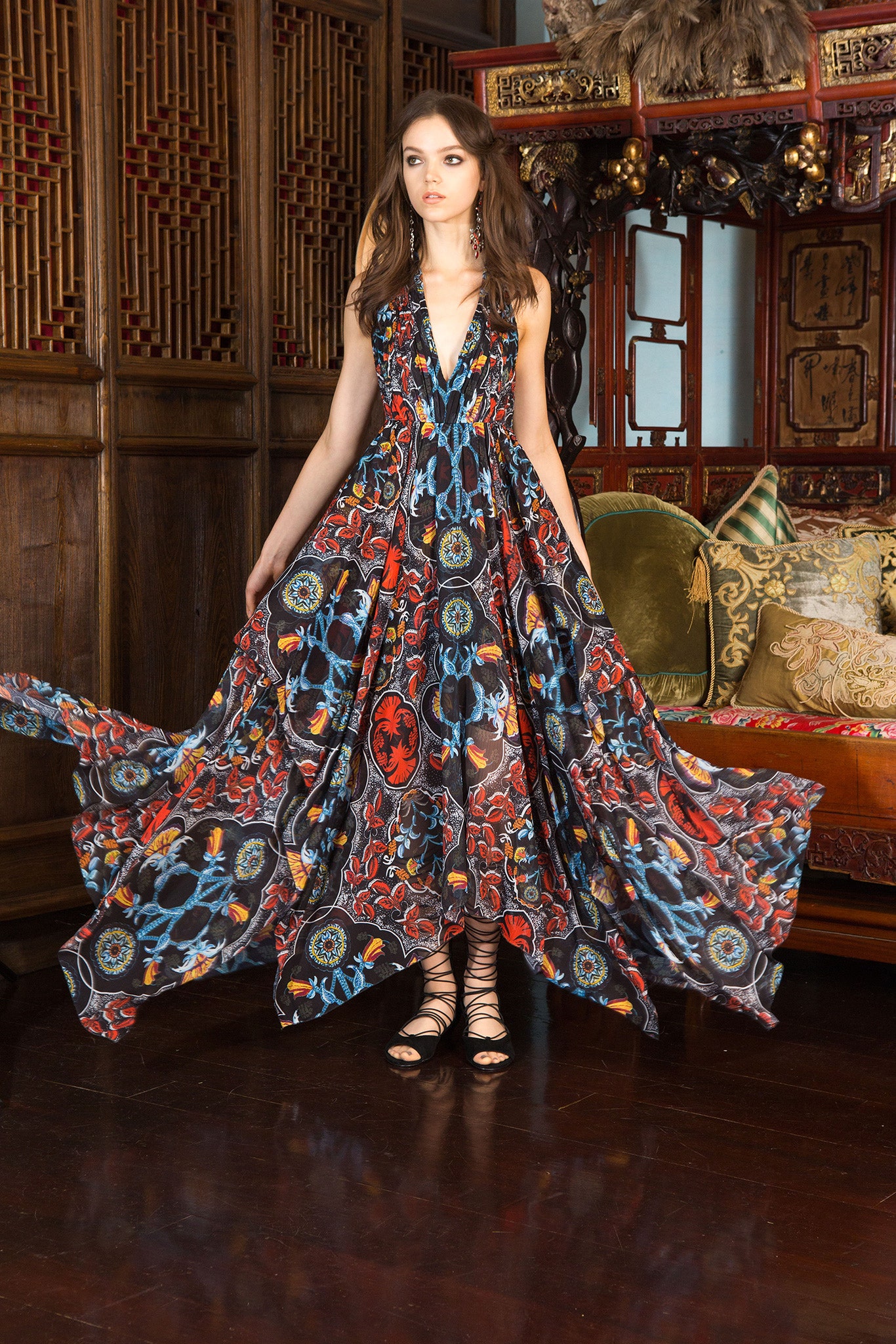 maxi dress with floral print