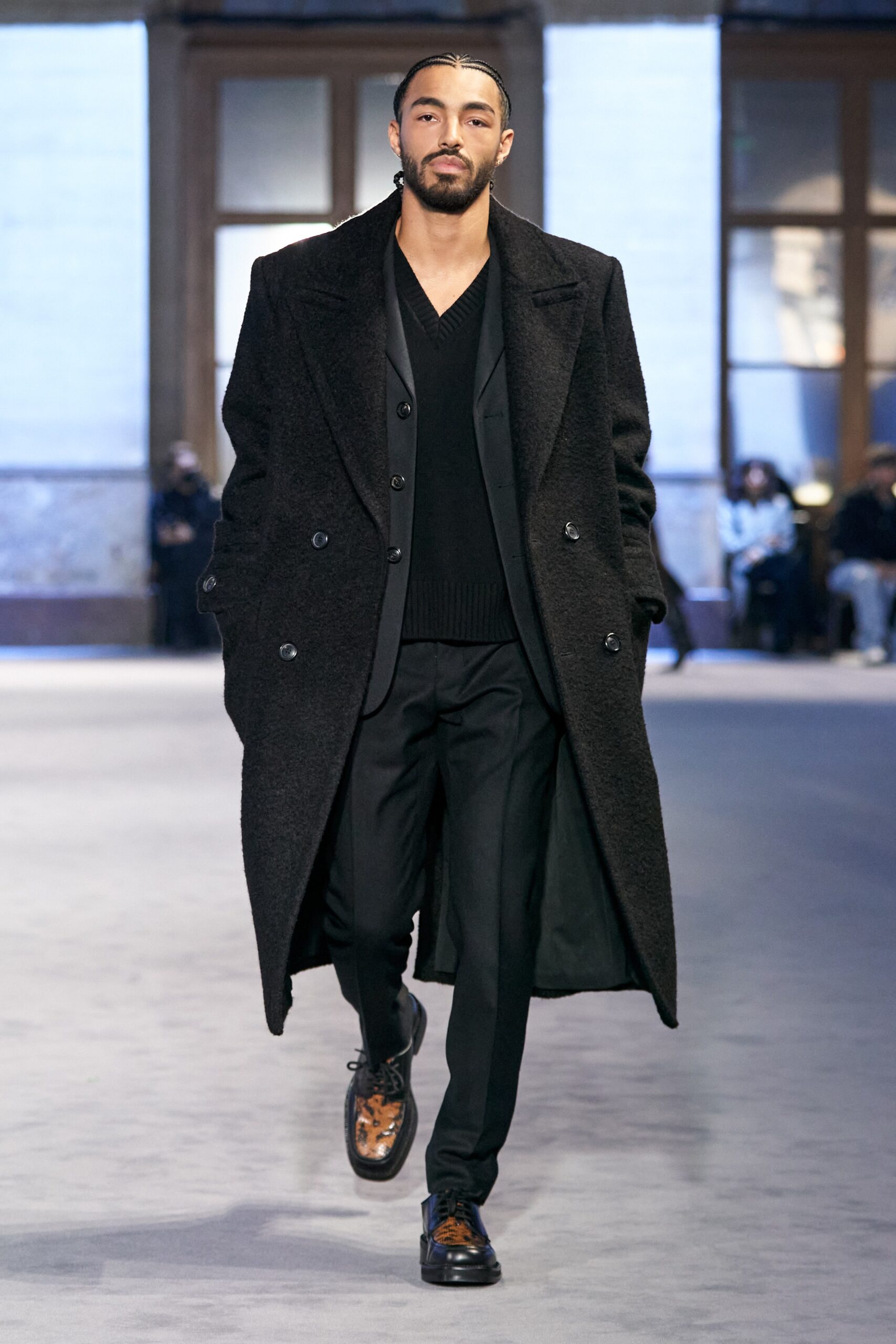 black wool coat and suit