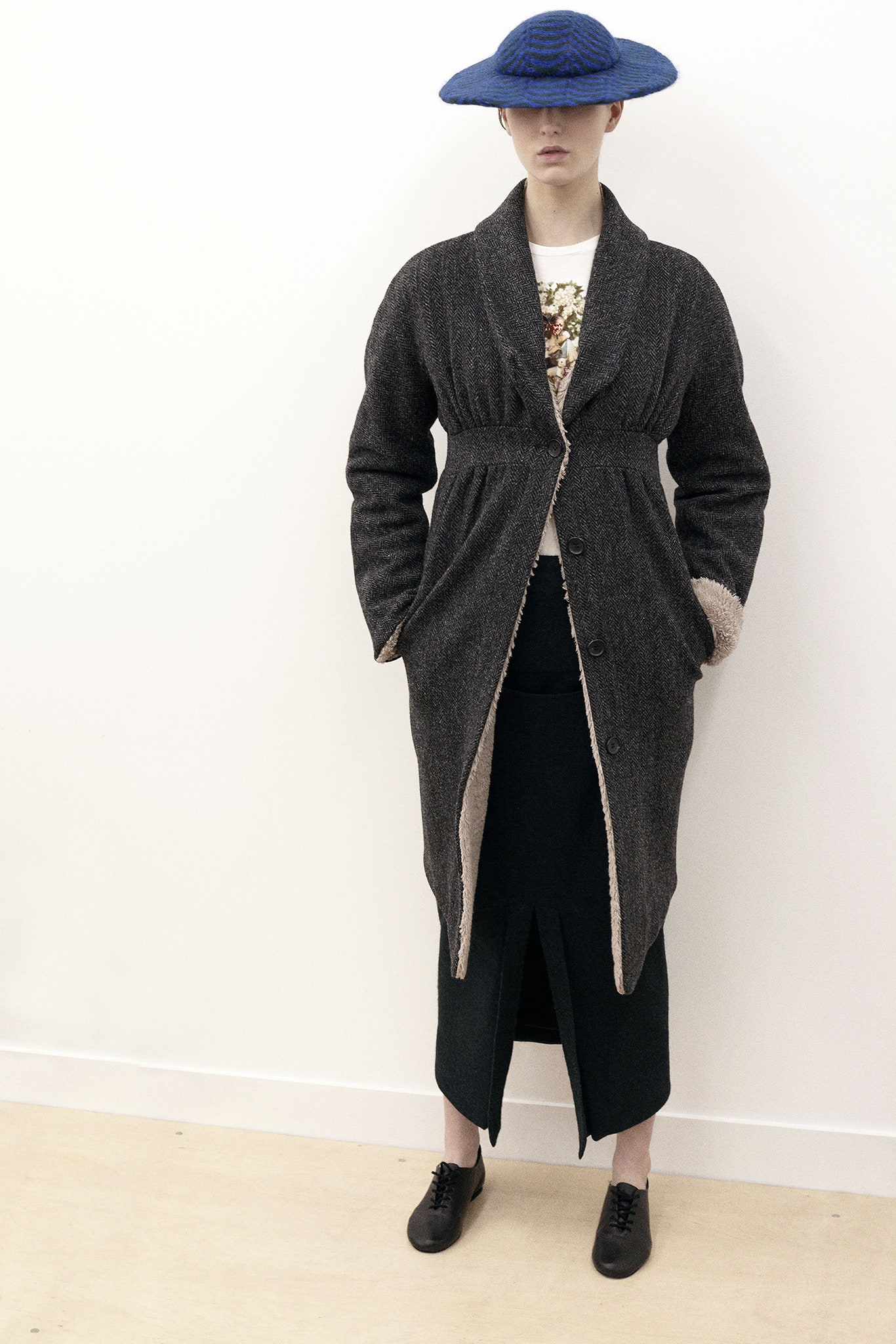gray wool relaxed coat