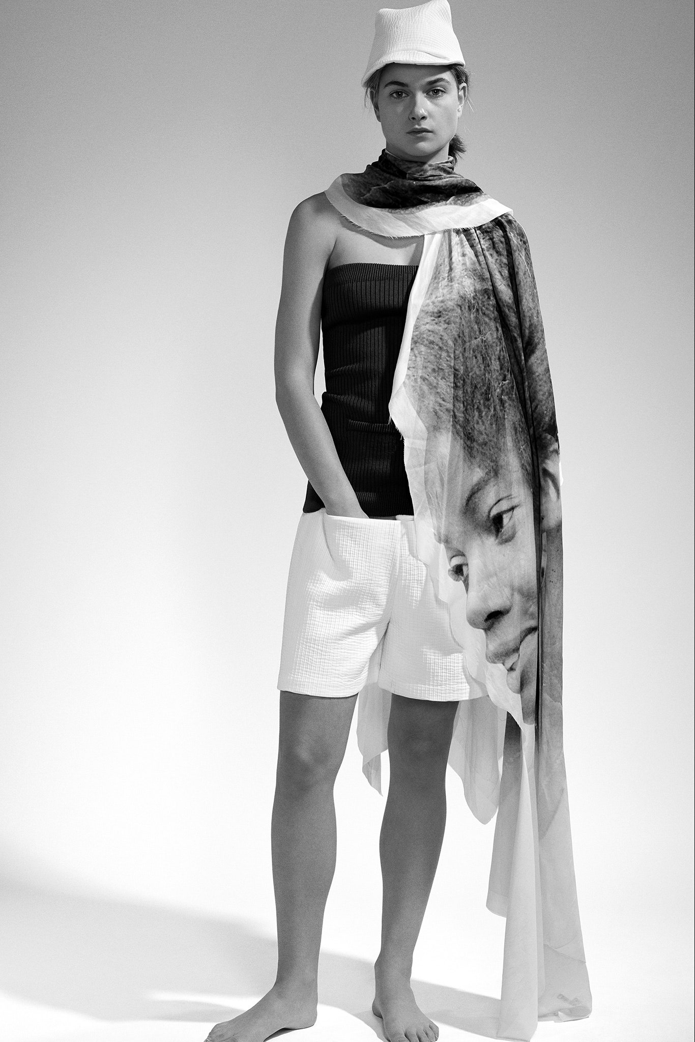 multi silk printed flowing scarf