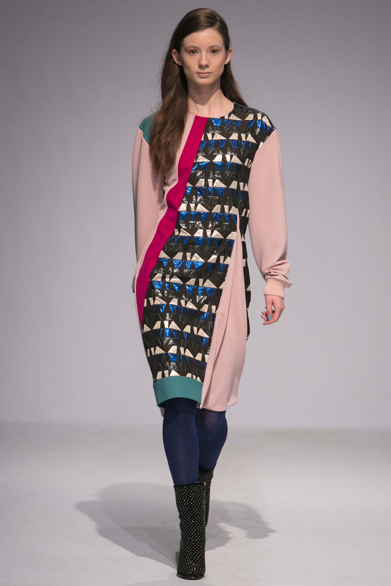 color-blocked relaxed dress