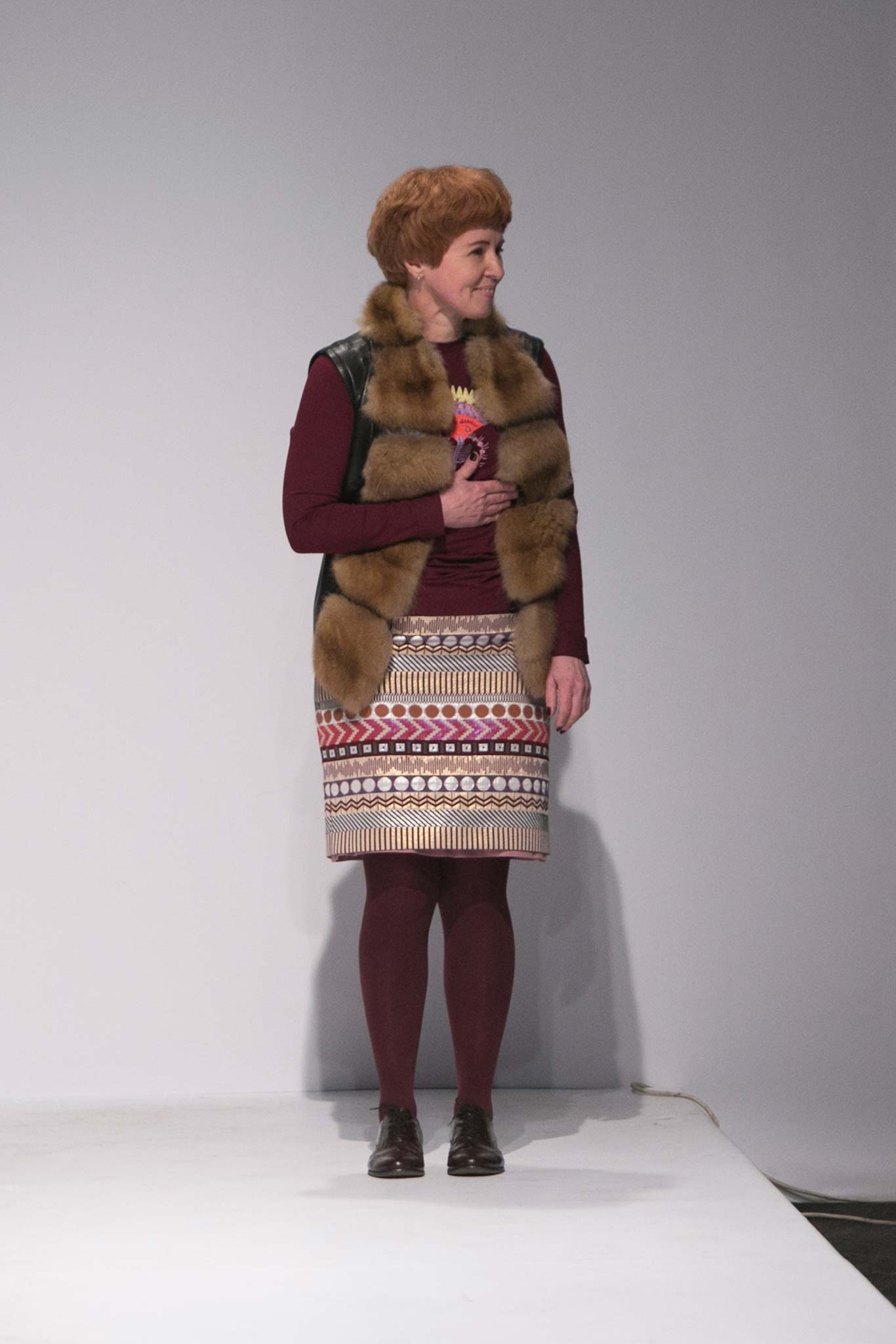 multi wool fitted pencil short skirt