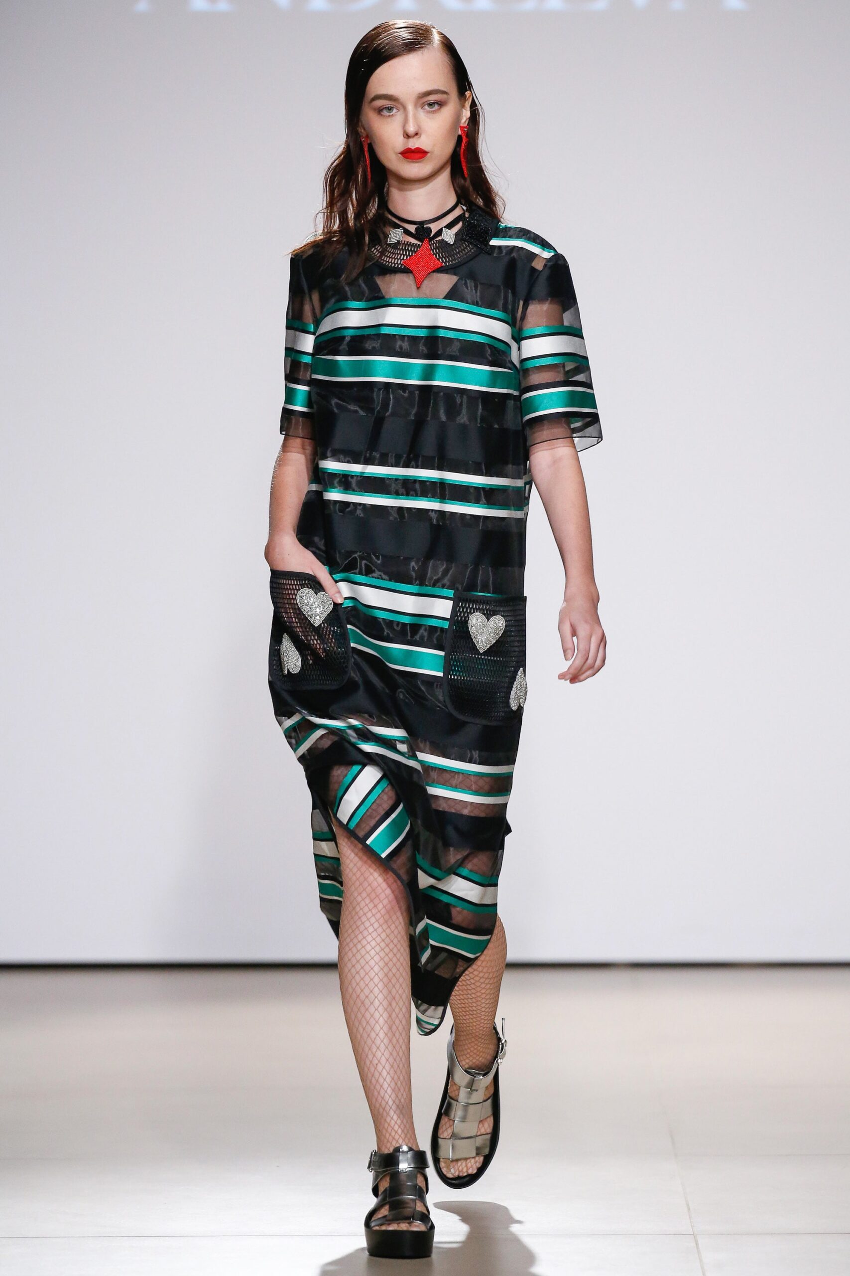 black striped midi dress
