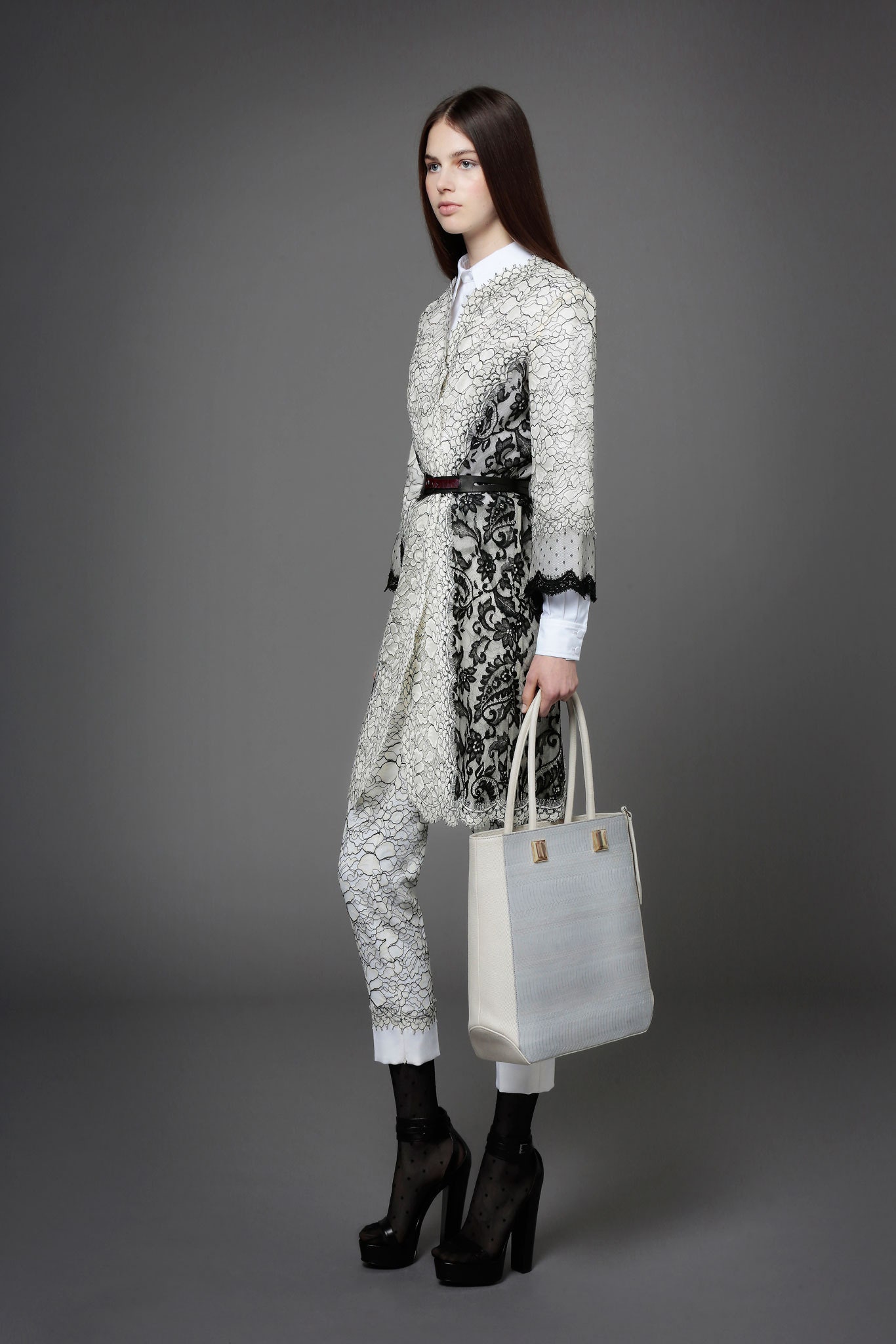 white leather bag
