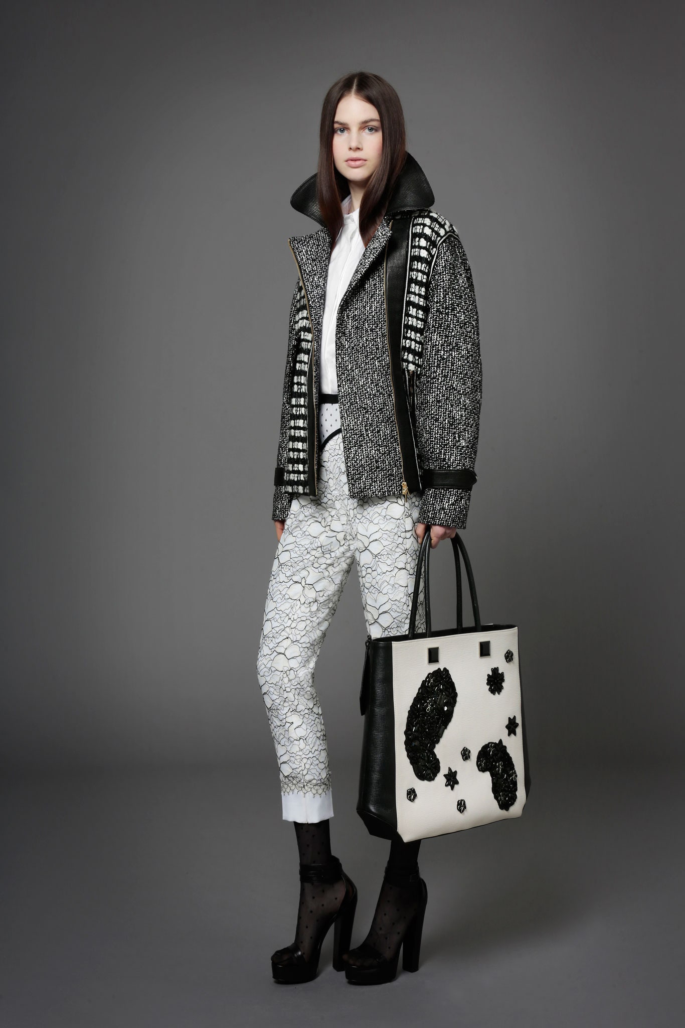 black cotton printed bag