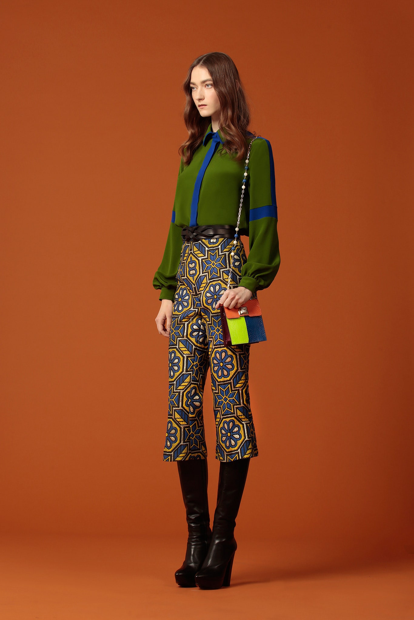 multi fitted flared pants