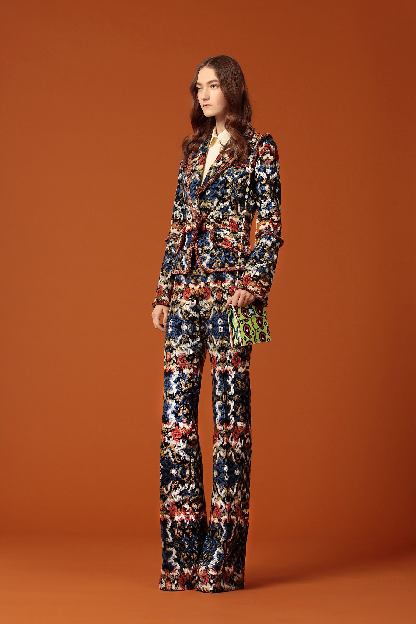 multi-colored tailored suit