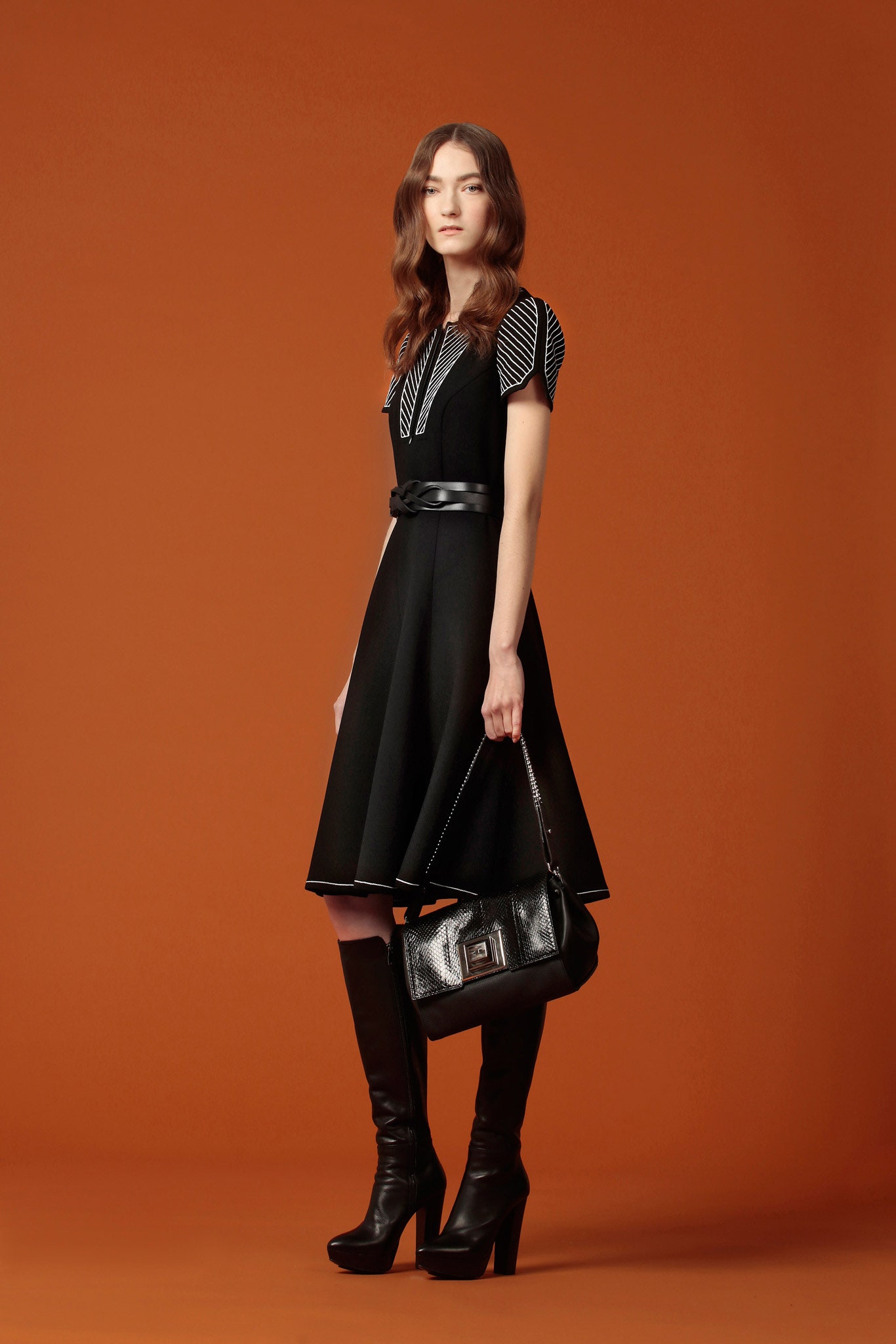 black leather structured bag