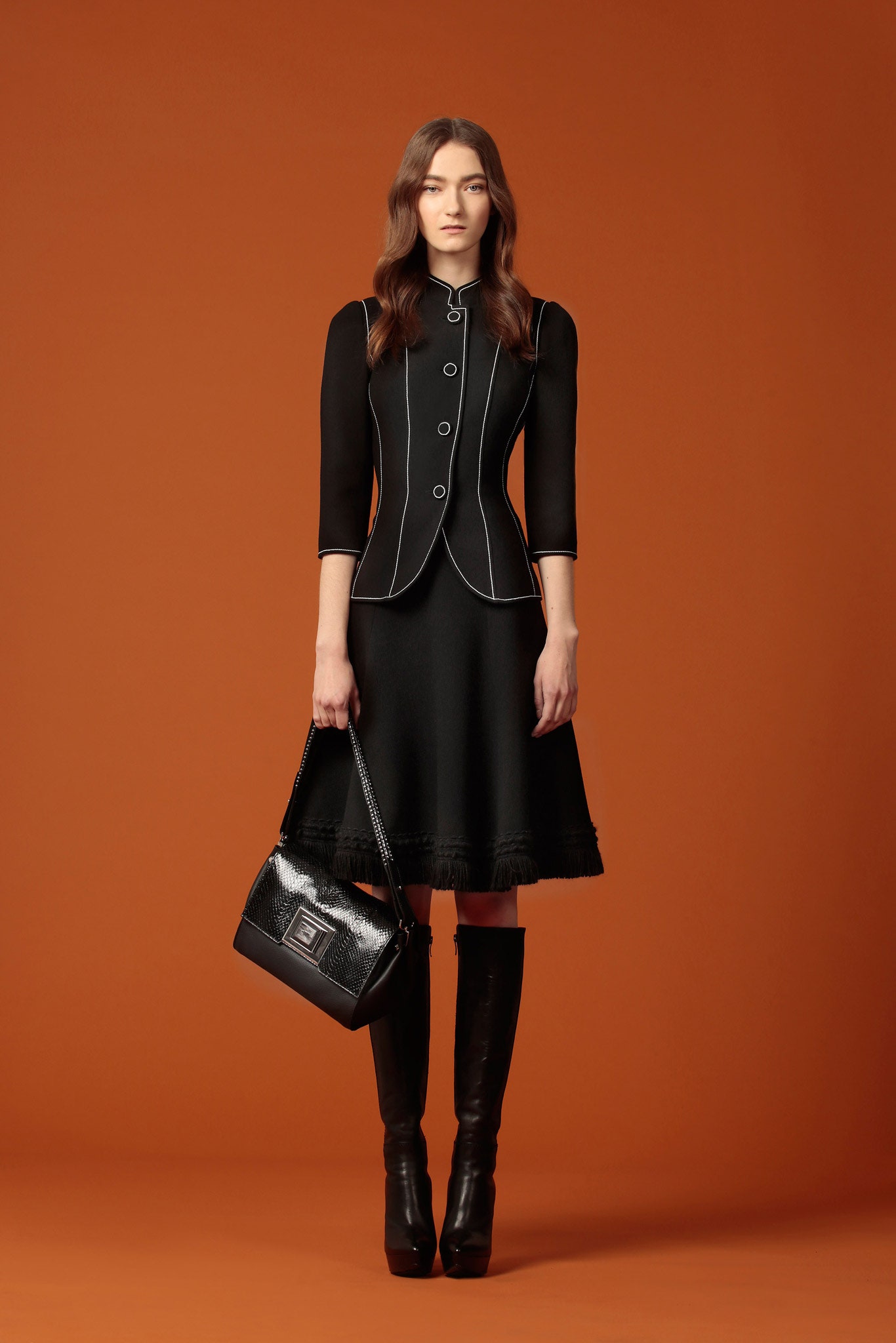 black leather structured bag