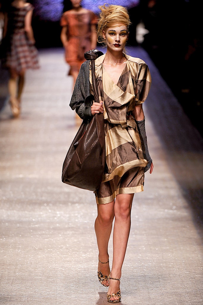 brown silk sleeveless v-neck fitted draped short dress