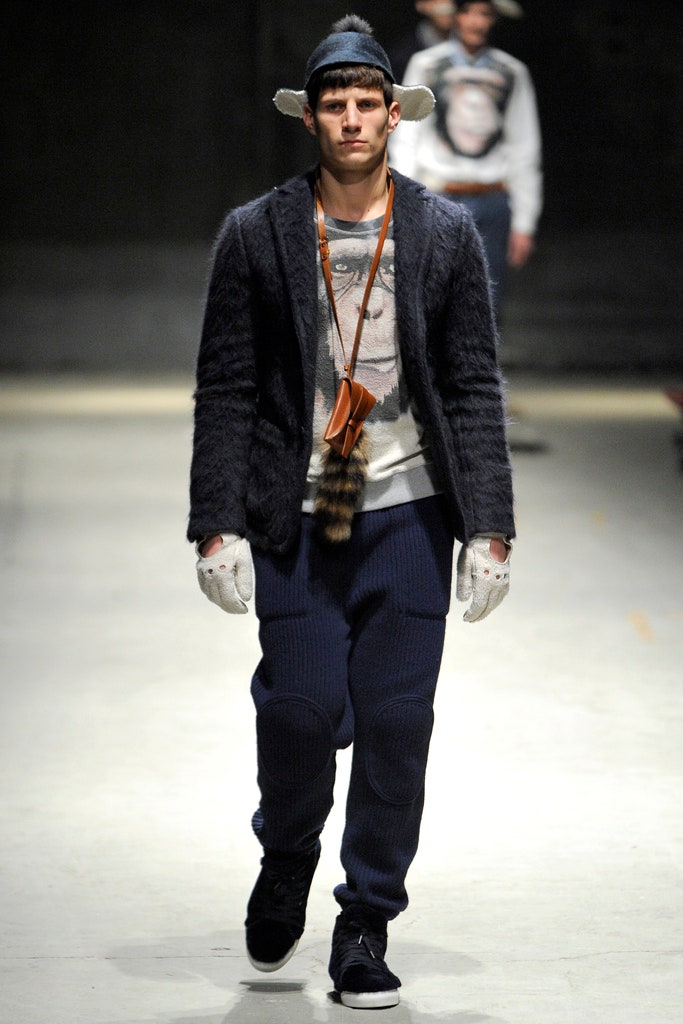 blue wool long-sleeve relaxed textured jacket