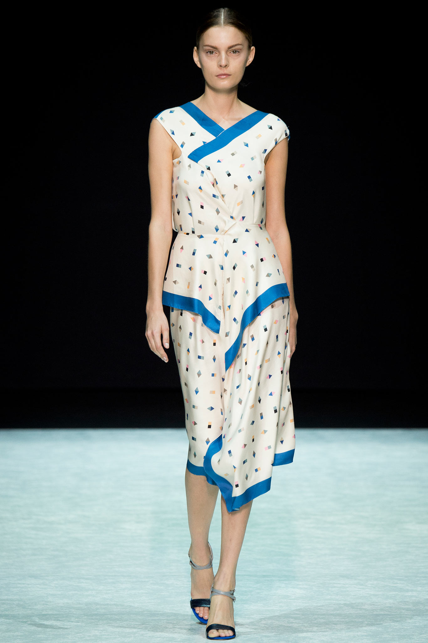 beige silk sleeveless dress
