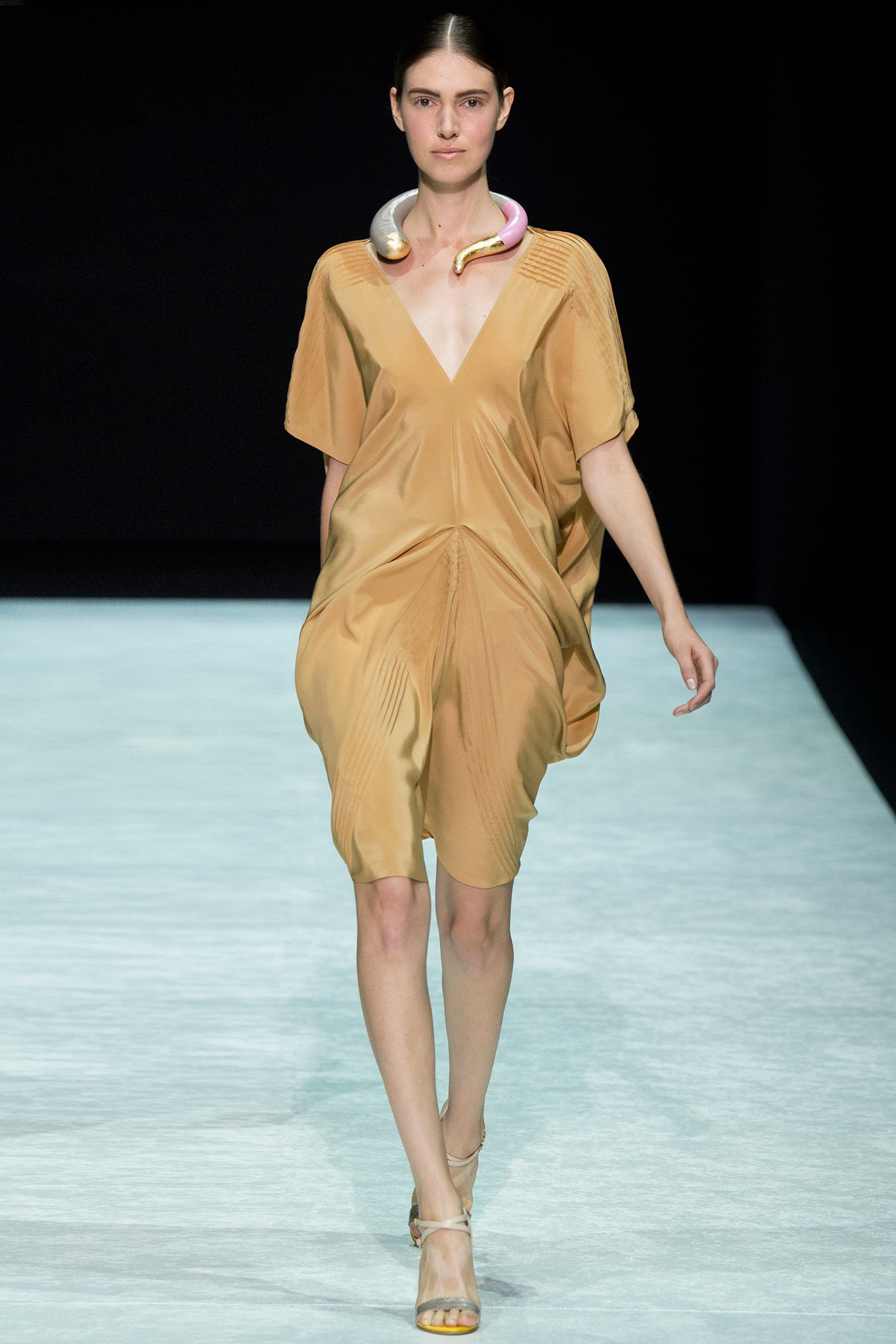 beige silk relaxed dress