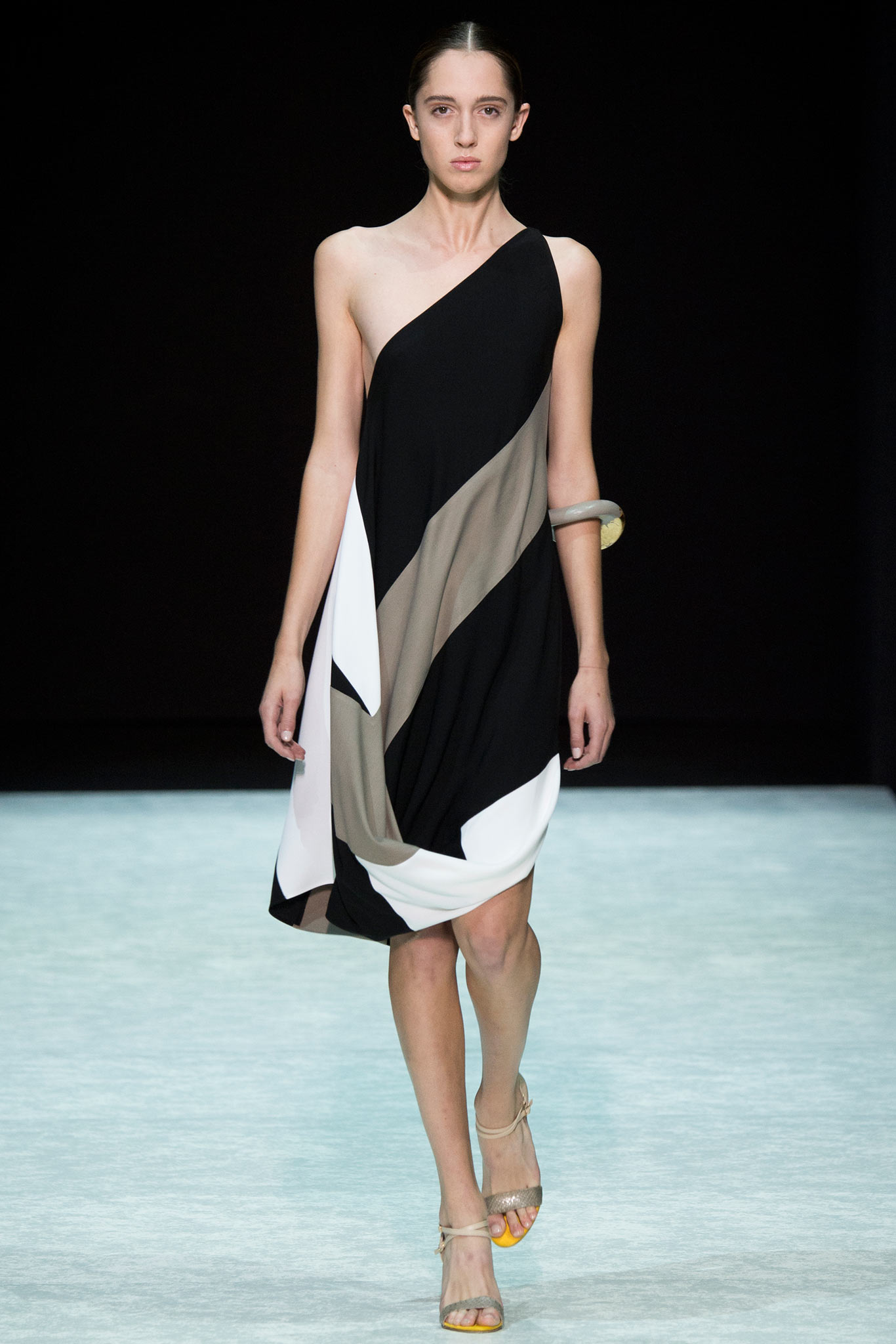asymmetric draped mini dress