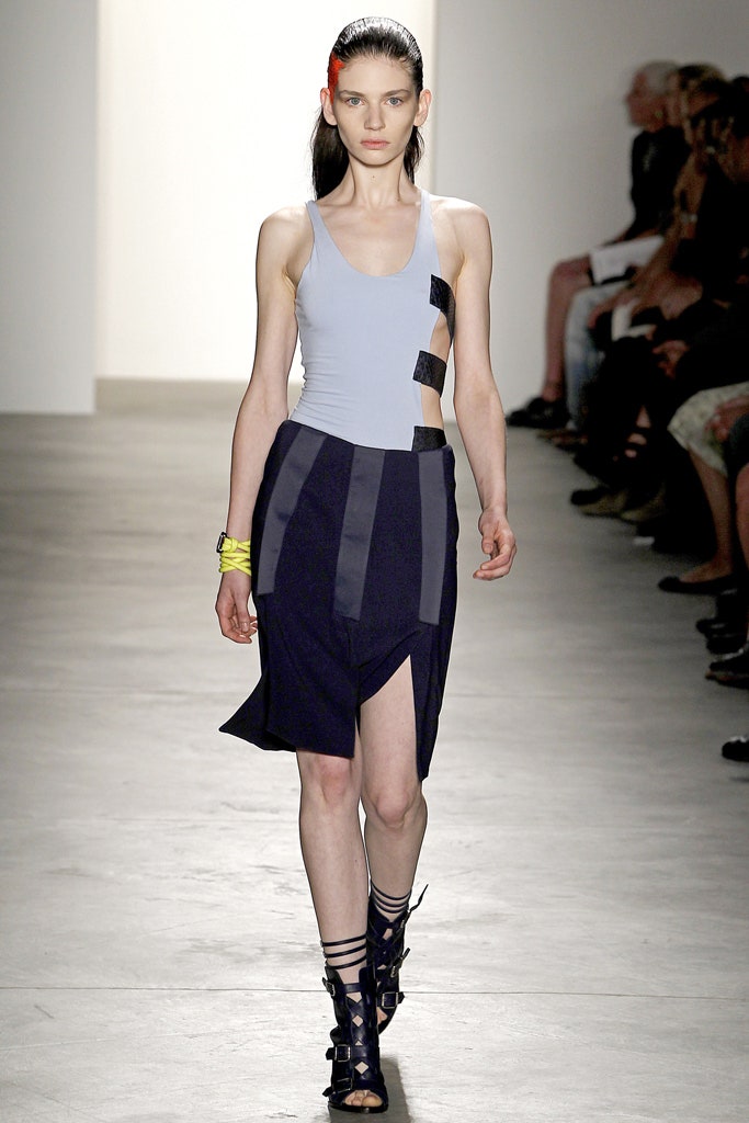 blue and black fitted dress