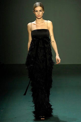 black silk sleeveless gown