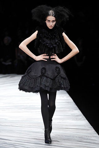 black ruffled mini dress