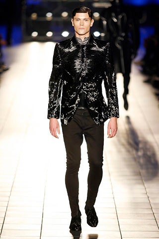 black silk slim straight-leg pants
