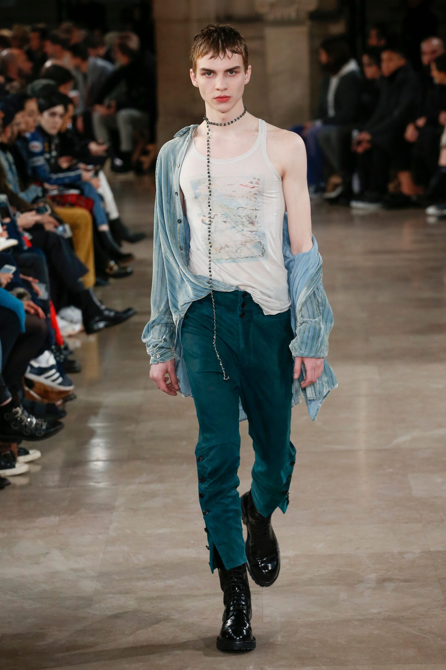 white tank-top with blue shirt