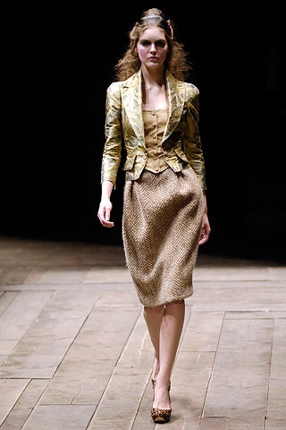 gold and beige tailored blazer with corset